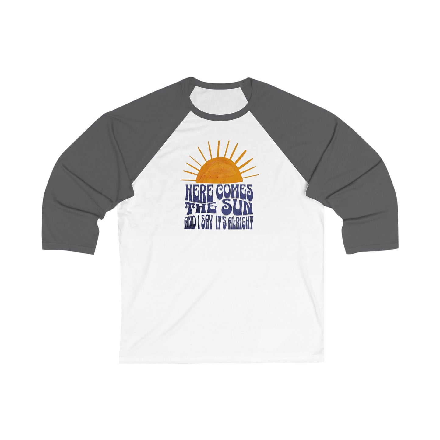 New Lyrics - Here Comes the Sun Unisex 3/4 Sleeve Baseball Tee