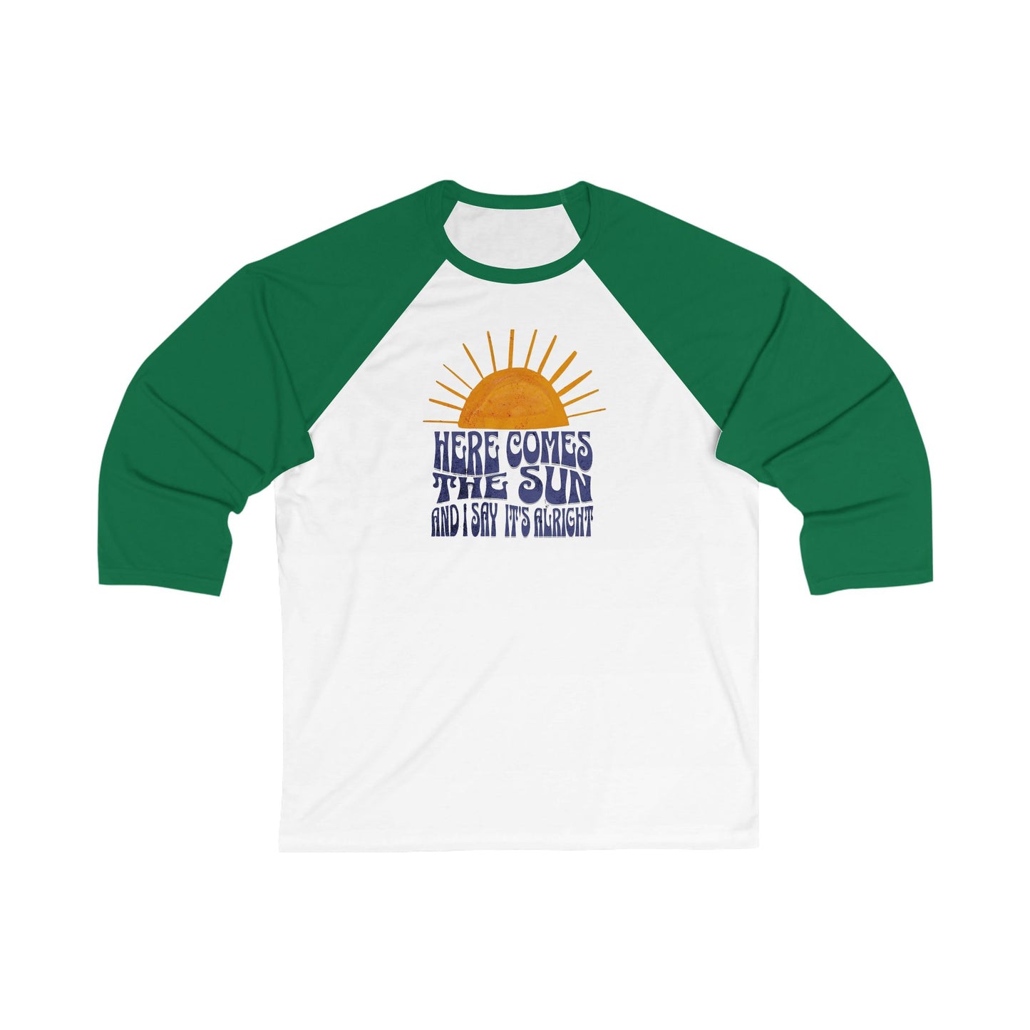 New Lyrics - Here Comes the Sun Unisex 3/4 Sleeve Baseball Tee