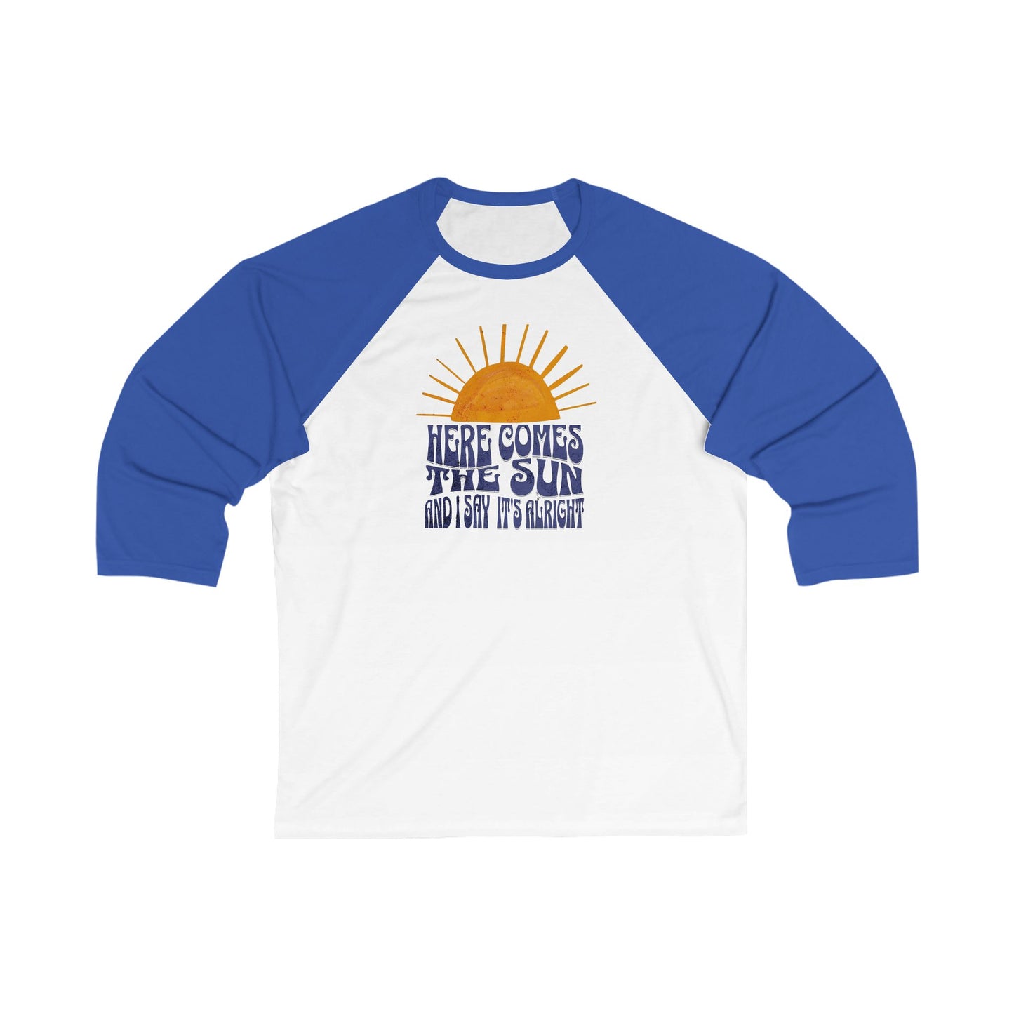 New Lyrics - Here Comes the Sun Unisex 3/4 Sleeve Baseball Tee