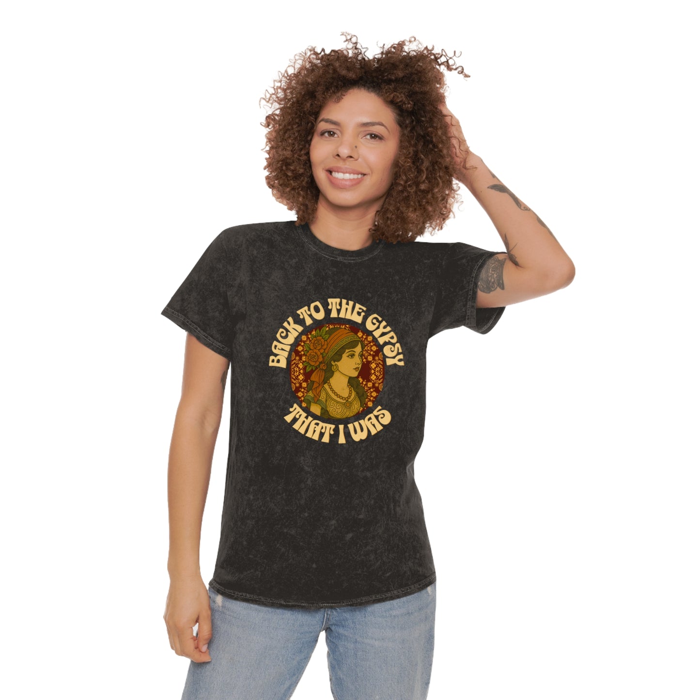 Mineral Wash T-Shirt - Back To The Gypsy That I Was - New 2025