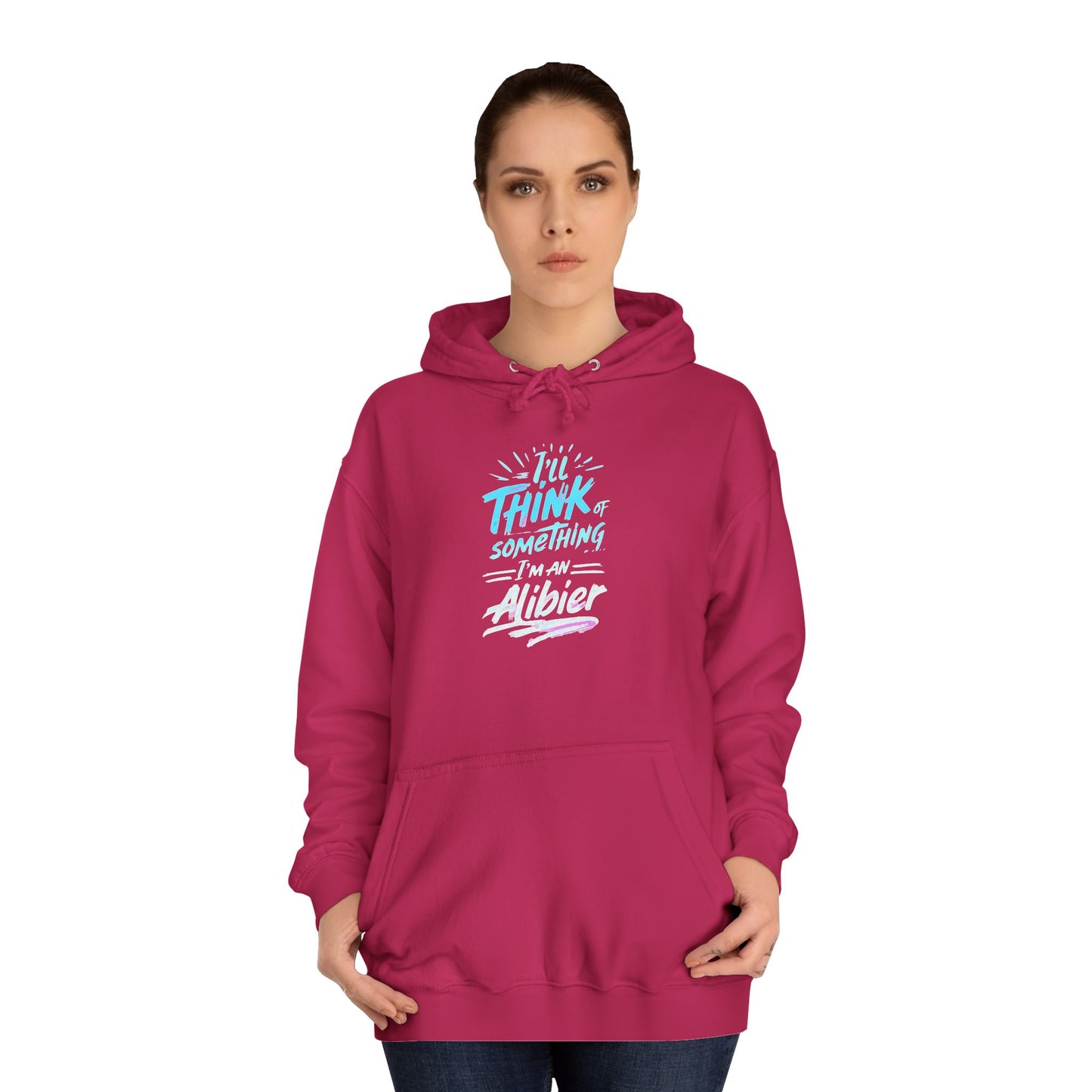 New! Alibier Unisex College Hoodie - 'I'll Think of Something' Design