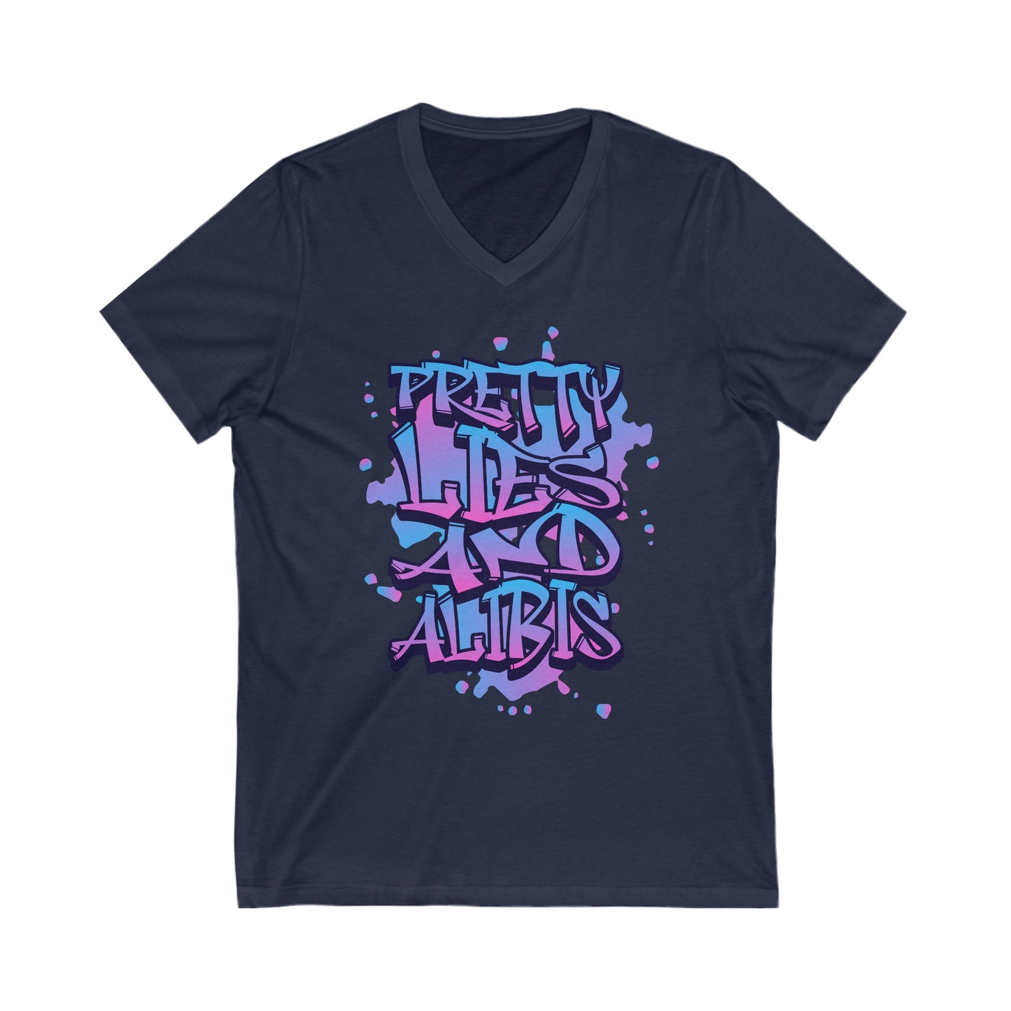 Pretty Lies Retro Unisex Jersey Short Sleeve V-Neck Tee