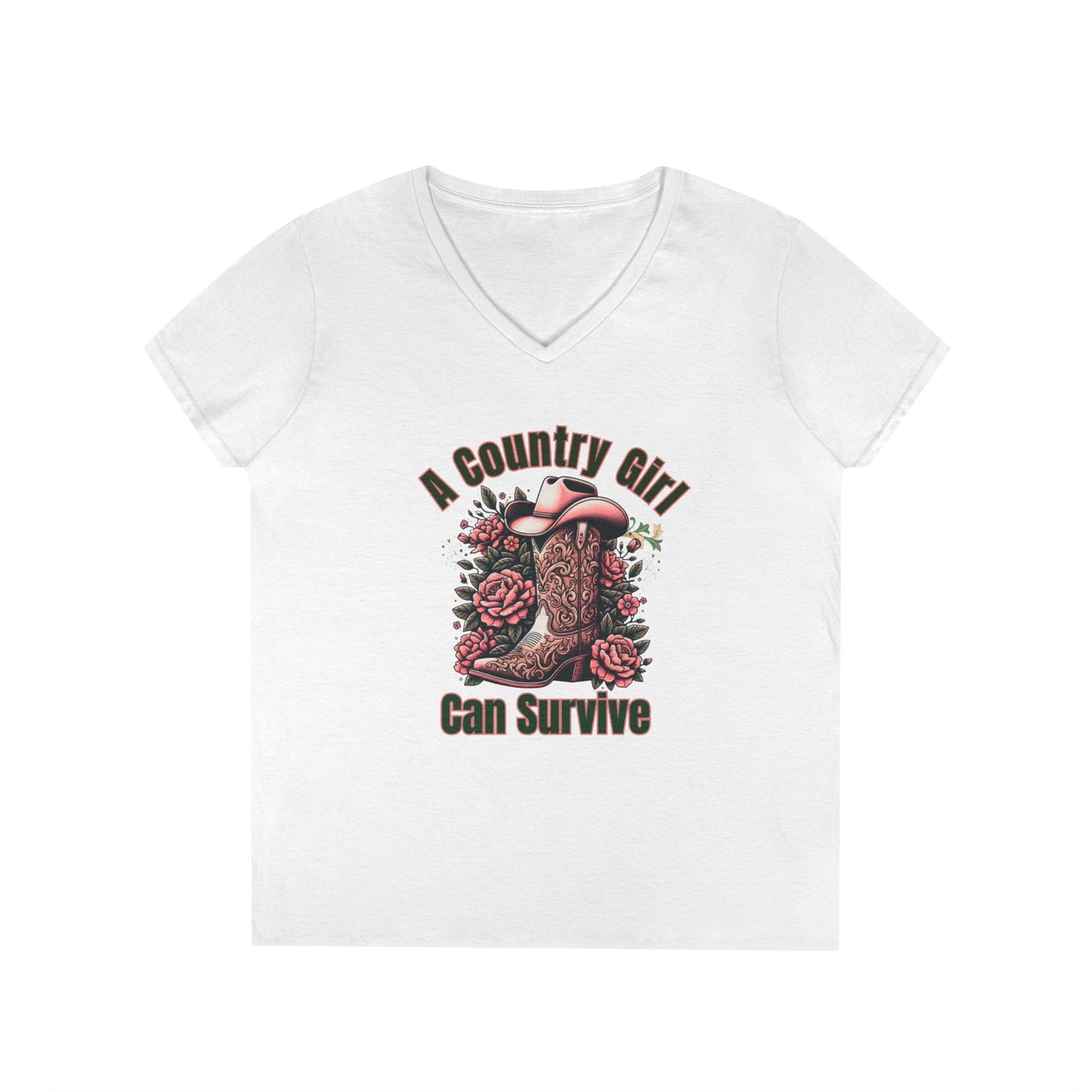 Country Girl V-Neck T-Shirt, -NEW 2025