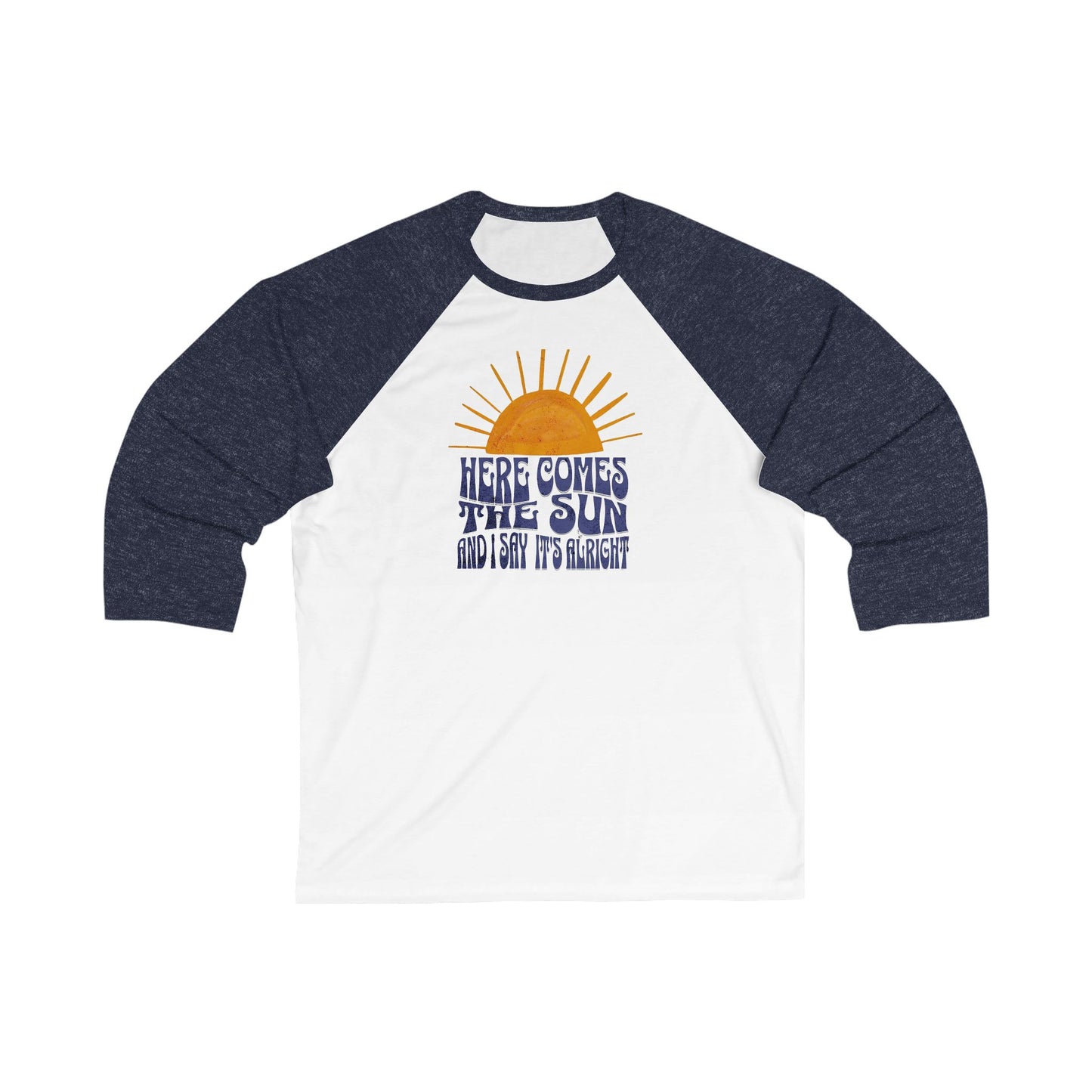 New Lyrics - Here Comes the Sun Unisex 3/4 Sleeve Baseball Tee