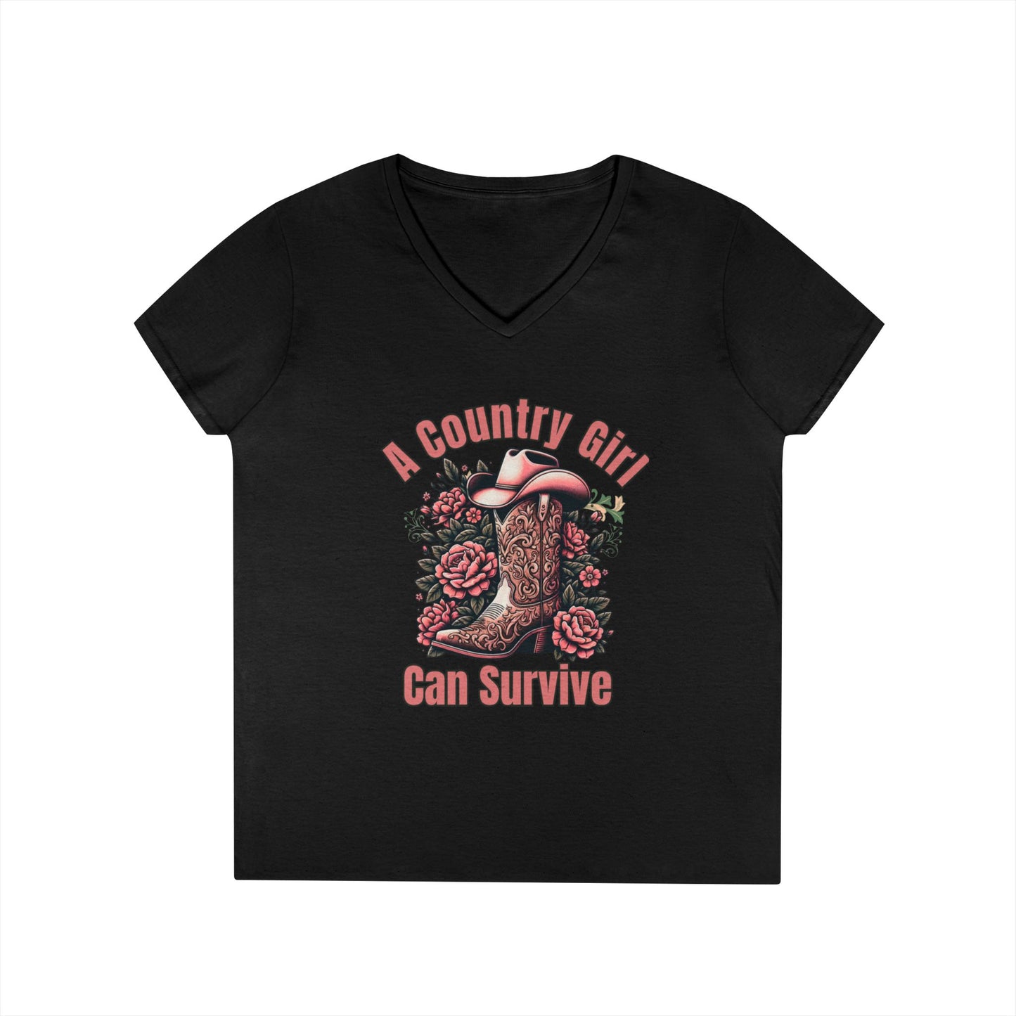 Country Girl V-Neck T-Shirt, -NEW 2025