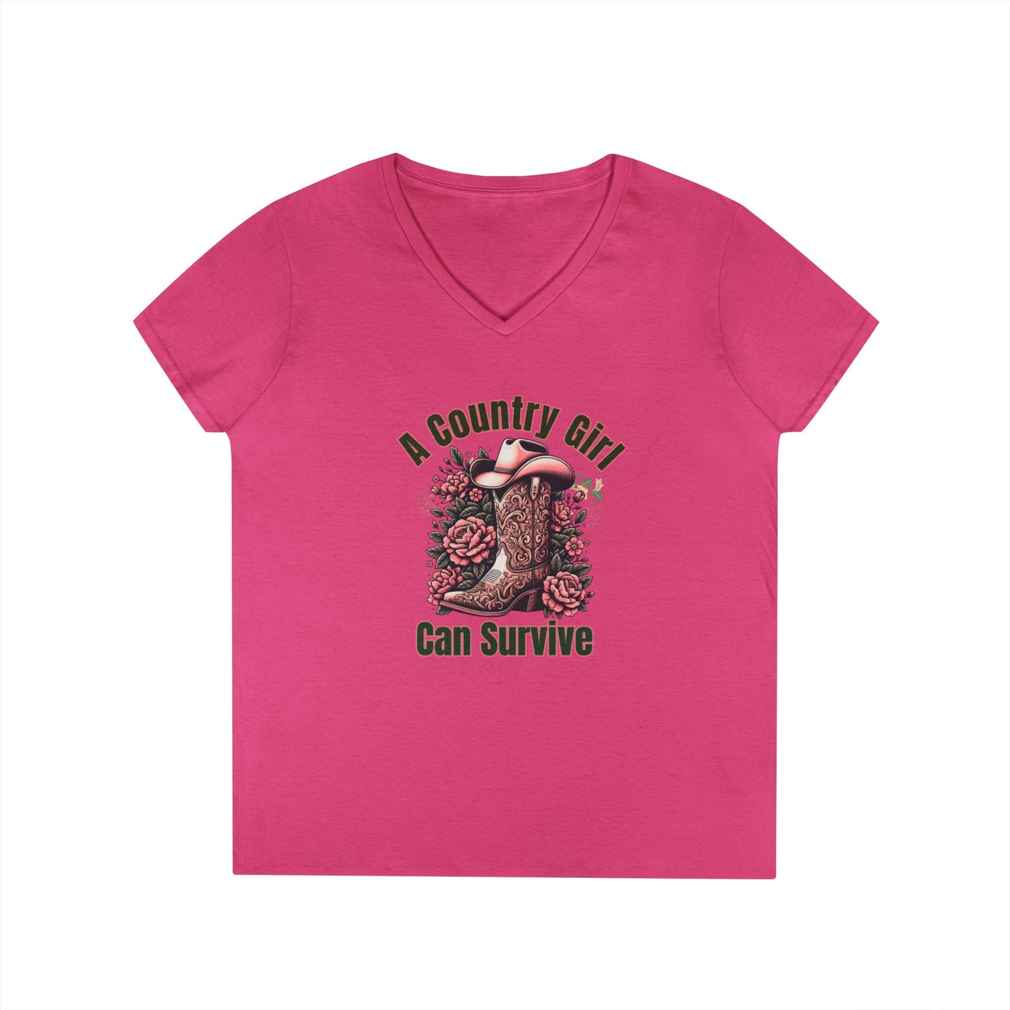 Country Girl V-Neck T-Shirt, -NEW 2025