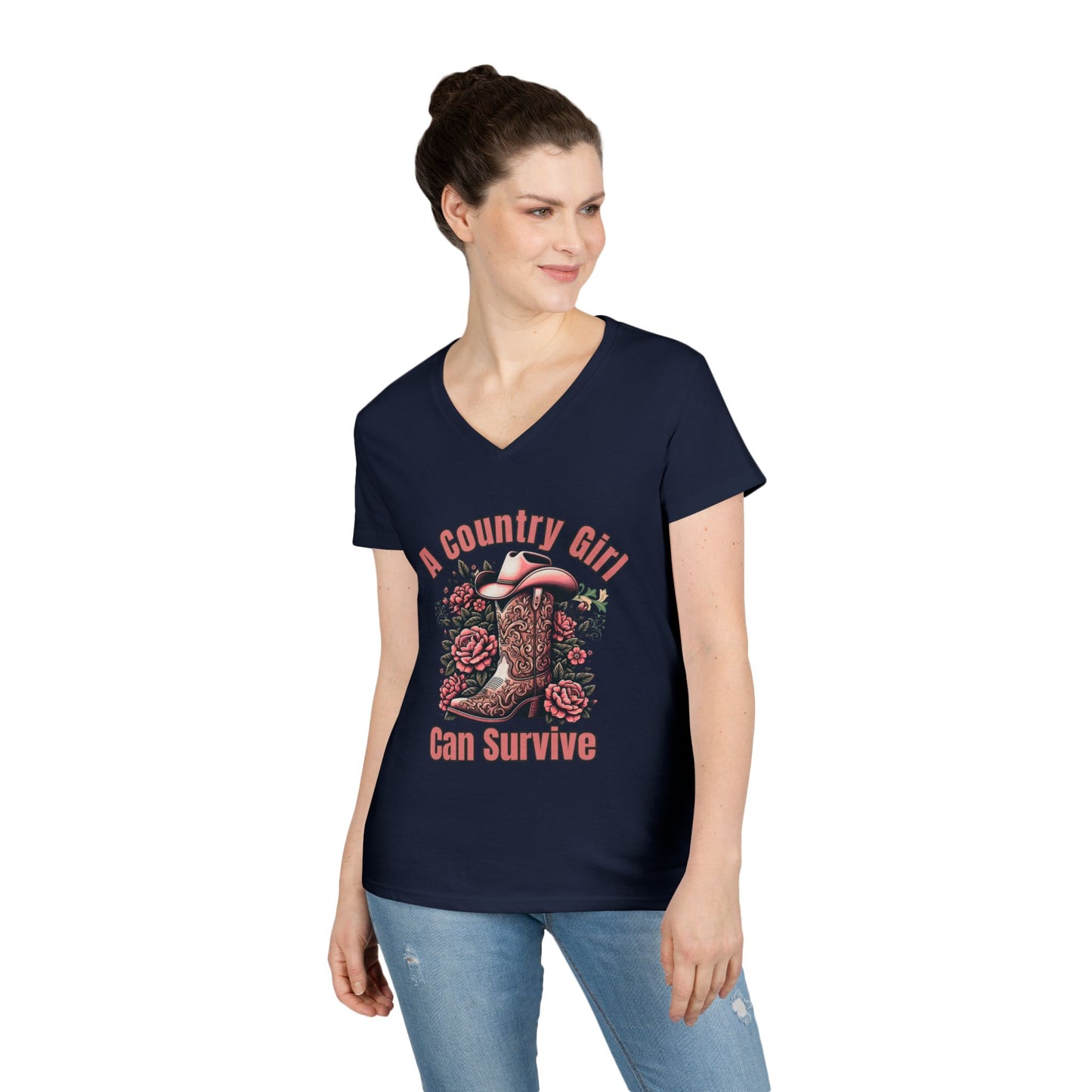 Country Girl V-Neck T-Shirt, -NEW 2025