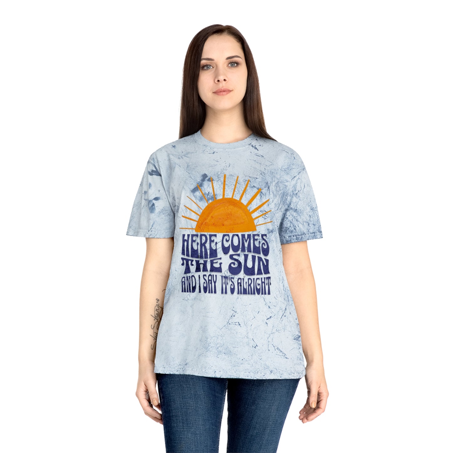 Lyrics Here Comes The Sun Unisex T-Shirt - Colorblast