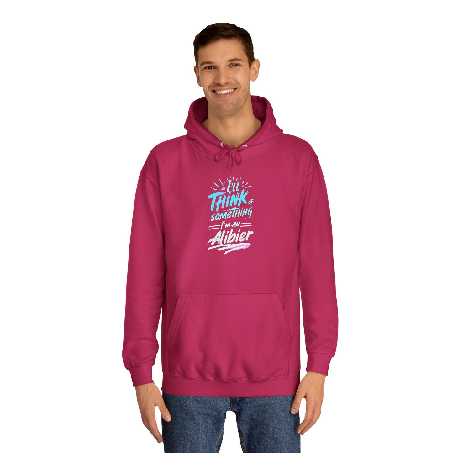 New! Alibier Unisex College Hoodie - 'I'll Think of Something' Design