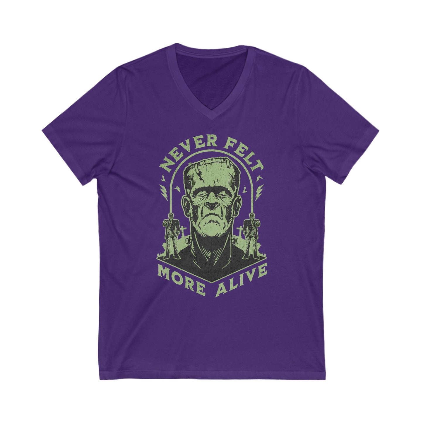 Halloween 2024 Alive Jersey Short Sleeve V-Neck Tee