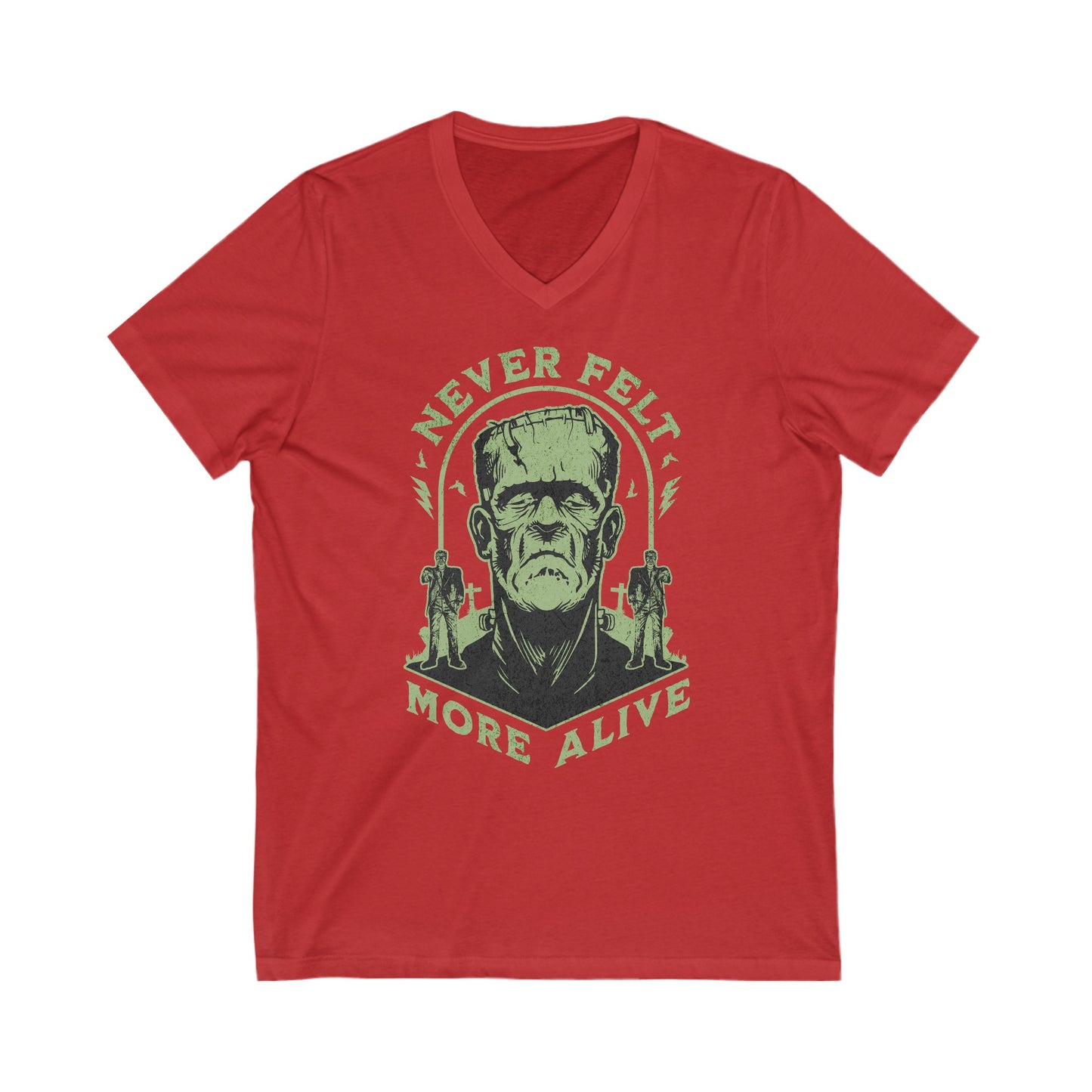 Halloween 2024 Alive Jersey Short Sleeve V-Neck Tee