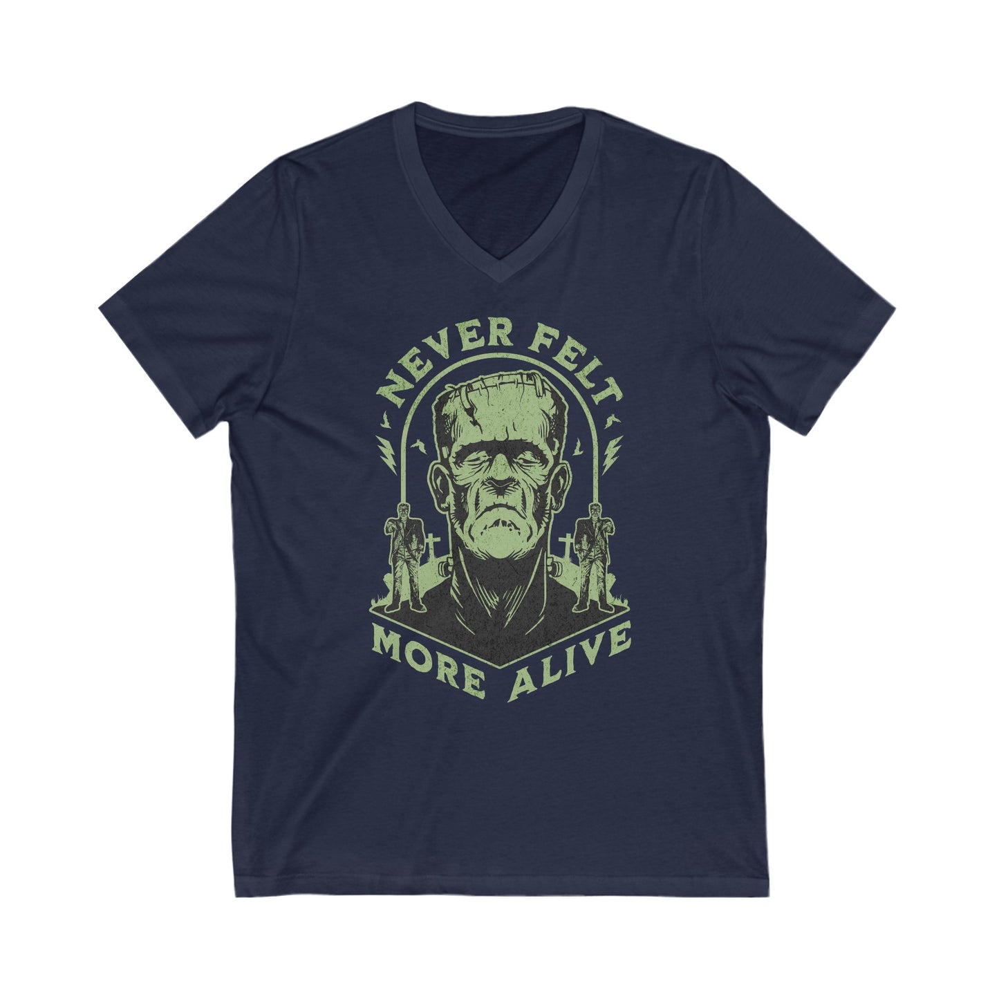 Halloween 2024 Alive Jersey Short Sleeve V-Neck Tee