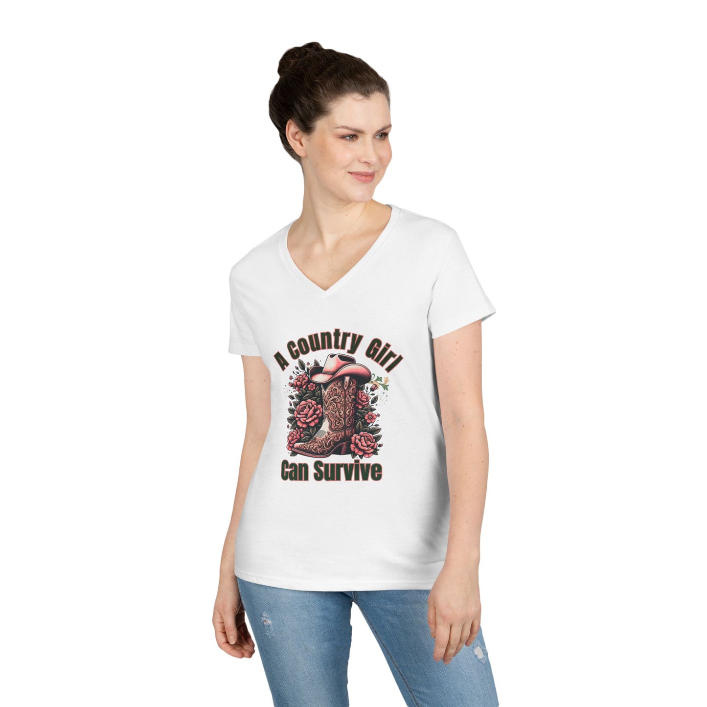 Country Girl V-Neck T-Shirt, -NEW 2025