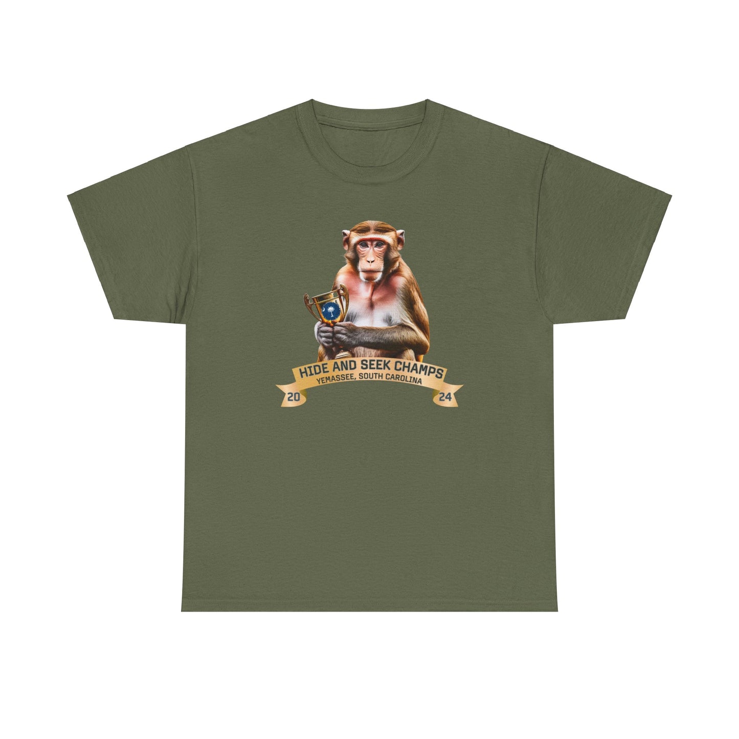 Yemassee Monkeys Hide and Seek Champs Unisex Heavy Cotton Tee
