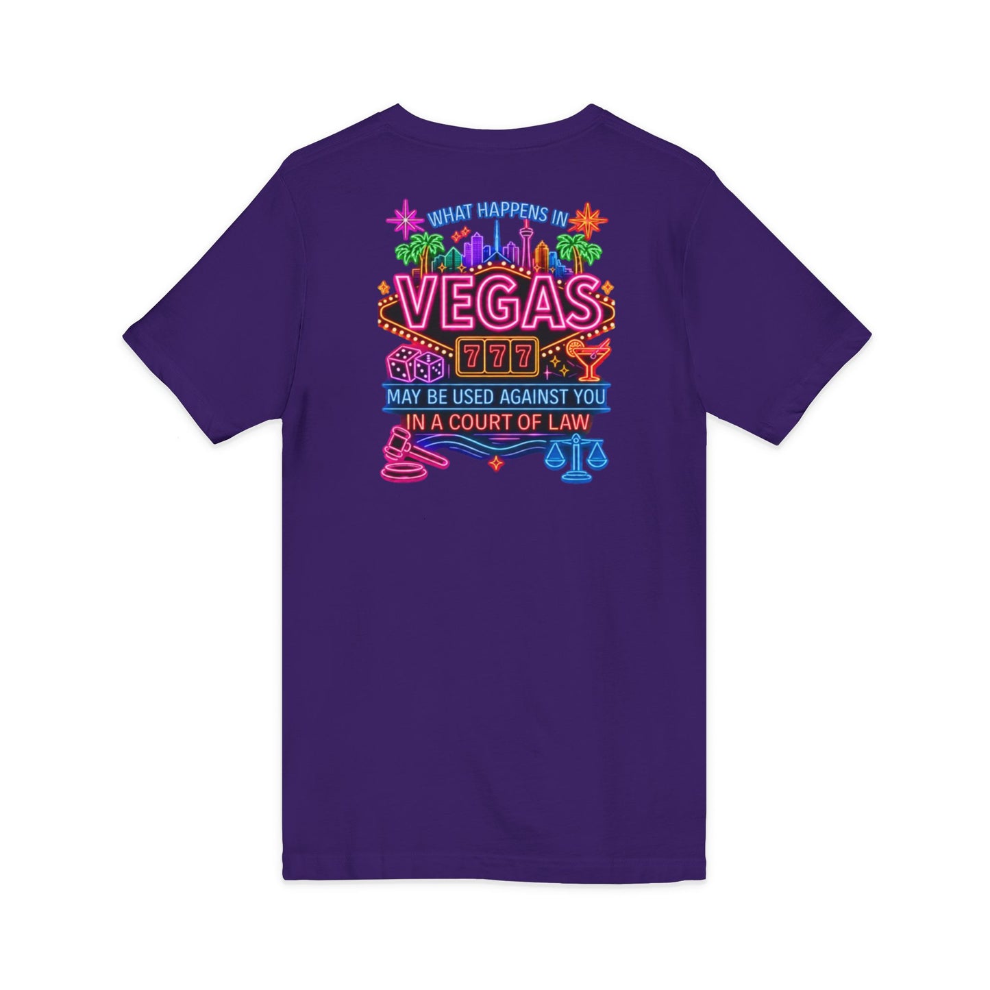 V-Neck Tee – "What Happens In Vegas" Crime Con 26' (Design 2)