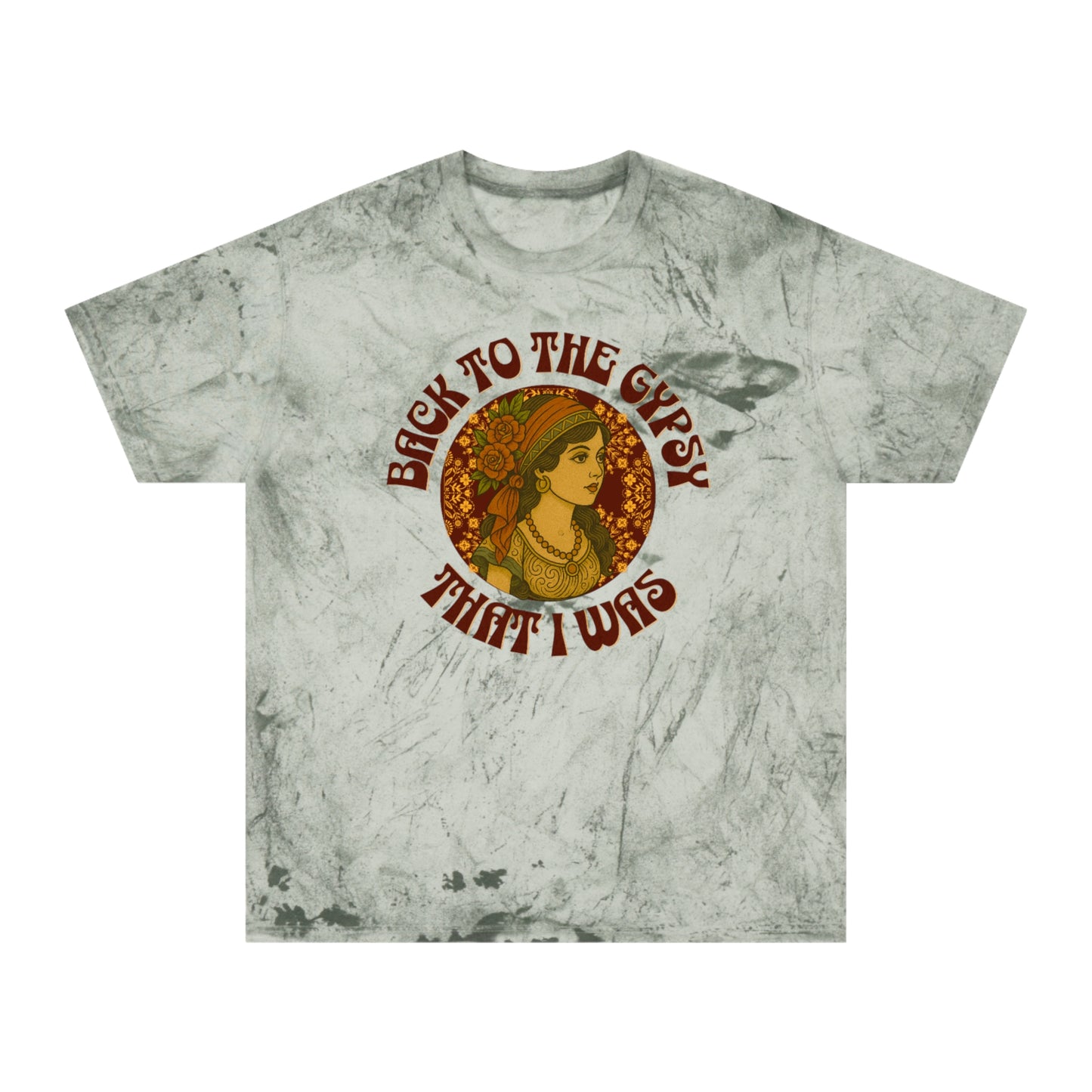 Color Blast V-Neck Lyrics Tee - Back To The Gypsy That I Was - New 2025