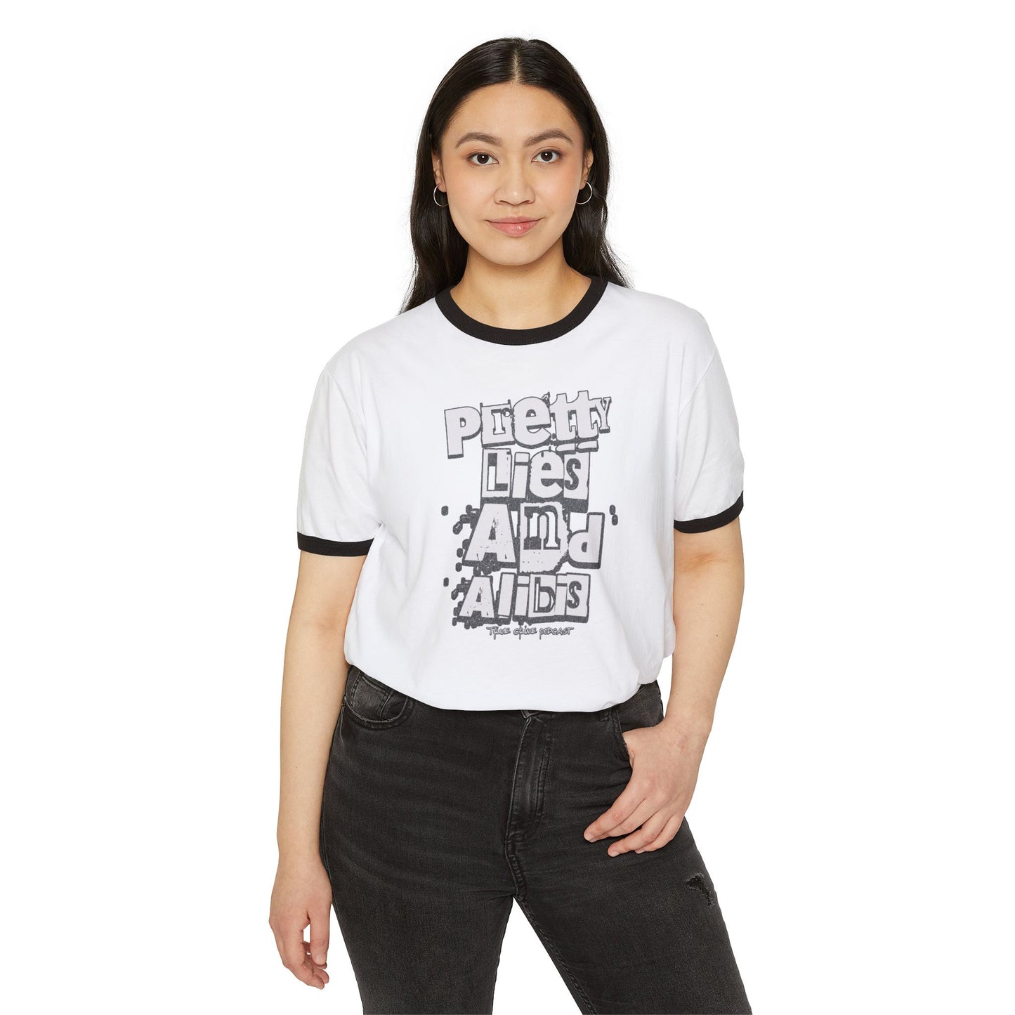 New "Pretty Lies And Alibis" Ransom Unisex Cotton Ringer T-Shirt - Trendy Graphic Tee for Casual Wear
