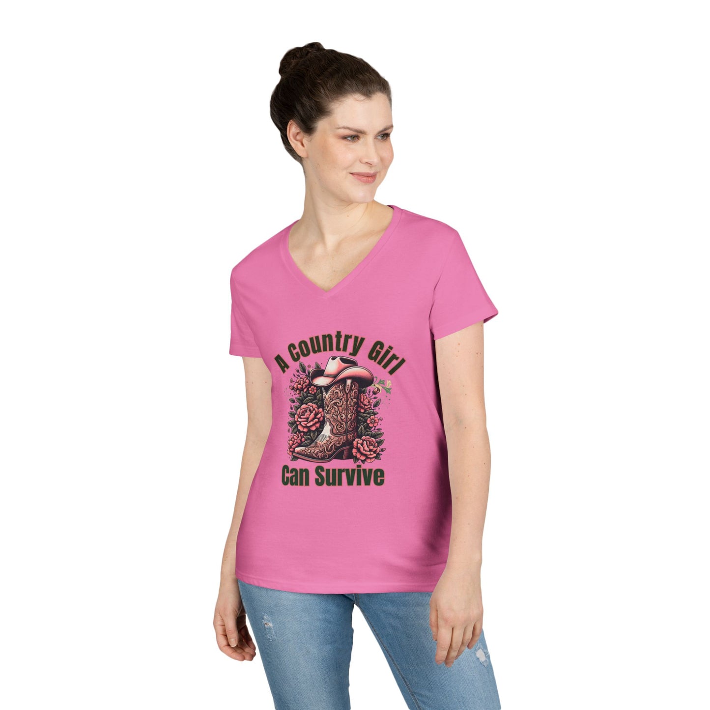 Country Girl V-Neck T-Shirt, -NEW 2025