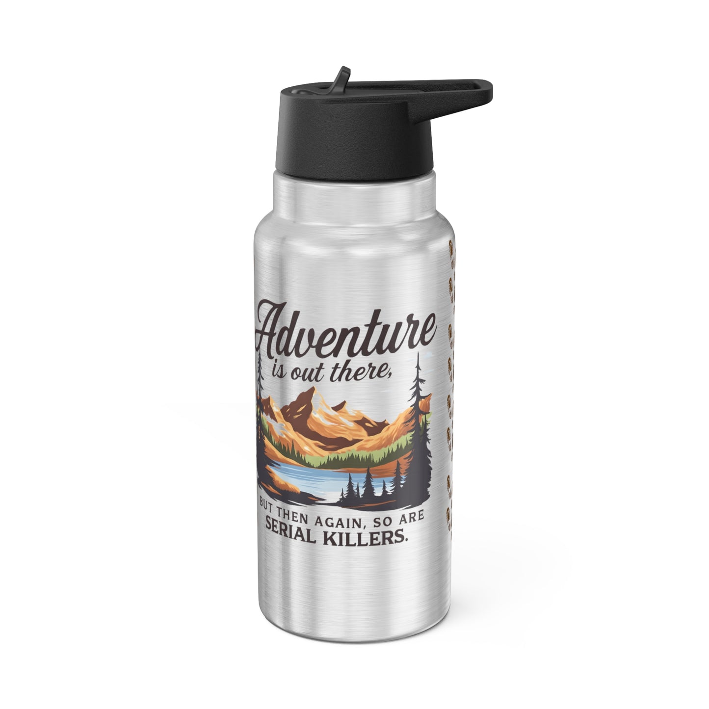 NEW Tumbler — "Adventure is Out There" 32oz Stainless Steel Travel Bottle (Outdoor Camping Design) NEW FUN
