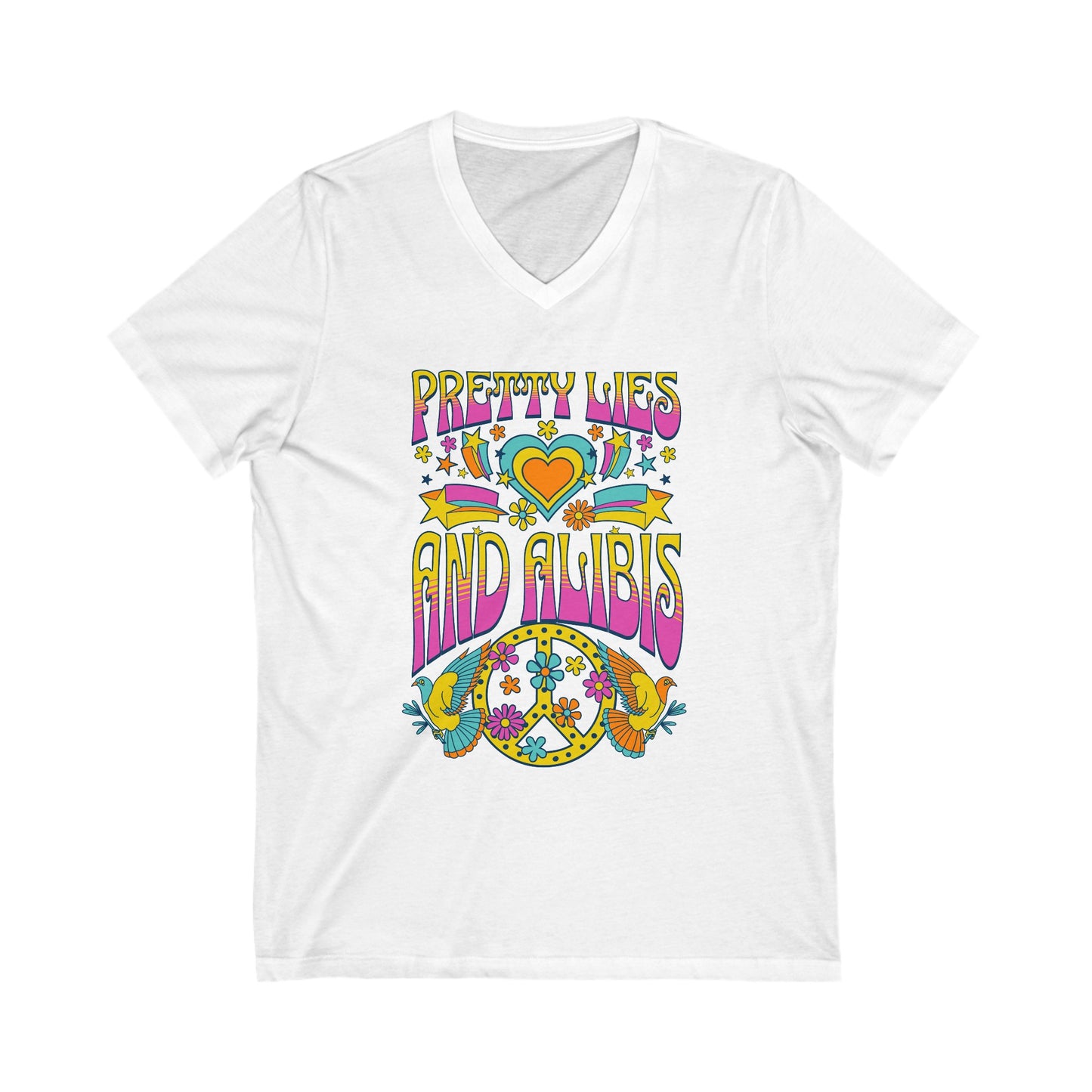 Hippie Unisex Jersey Short Sleeve V-Neck Tee