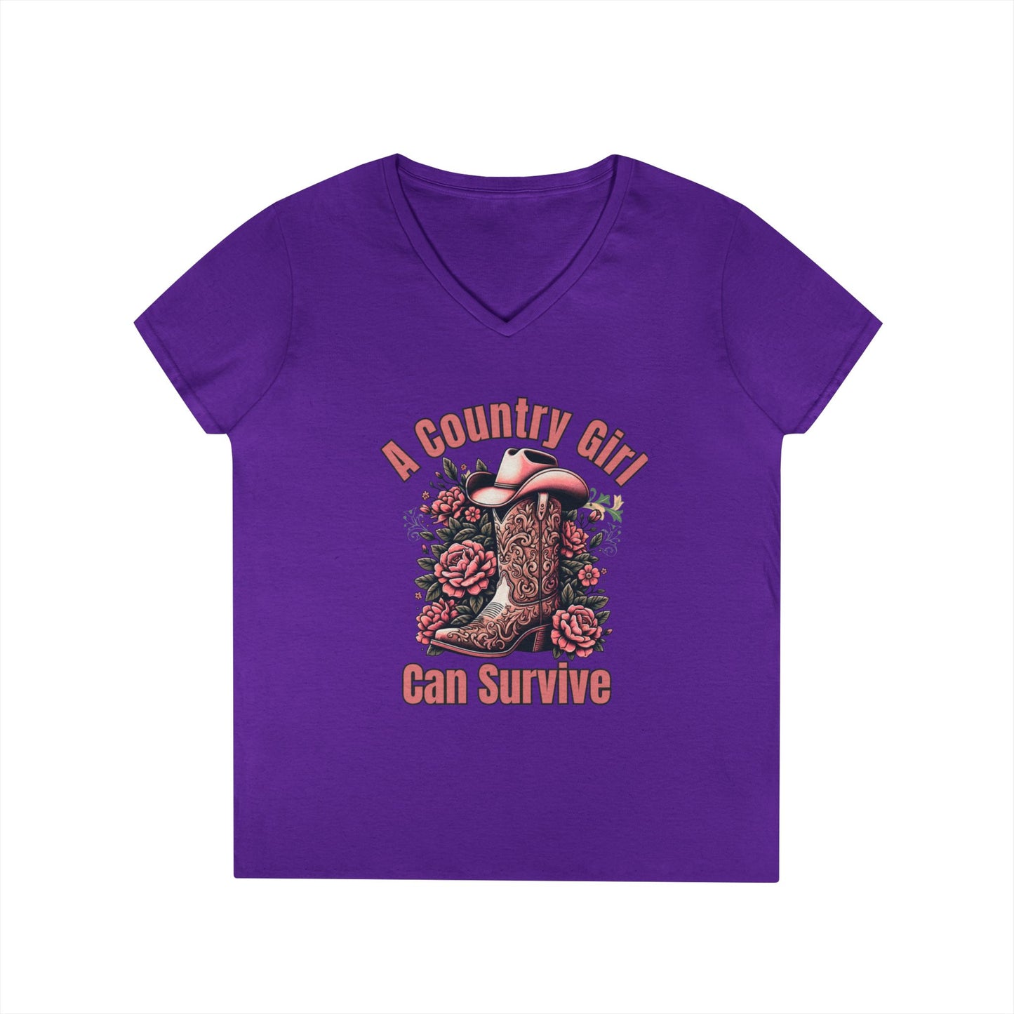 Country Girl V-Neck T-Shirt, -NEW 2025