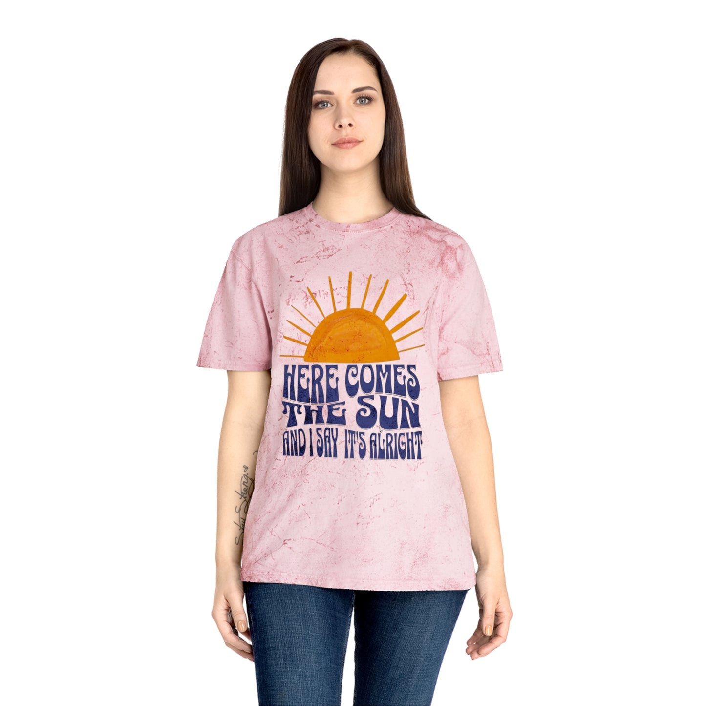 Lyrics Here Comes The Sun Unisex T-Shirt - Colorblast