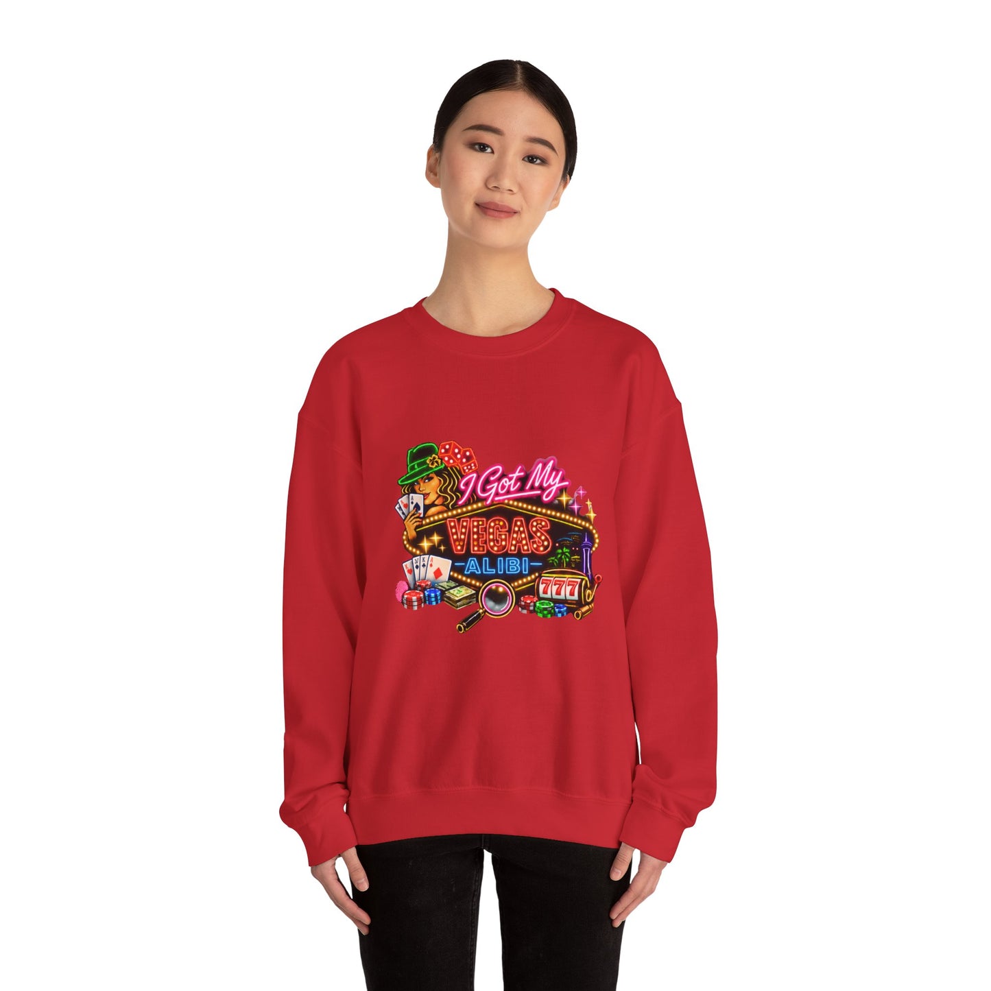 Crewneck Sweatshirt — "I Got My Vegas Alibi" (No Logo)