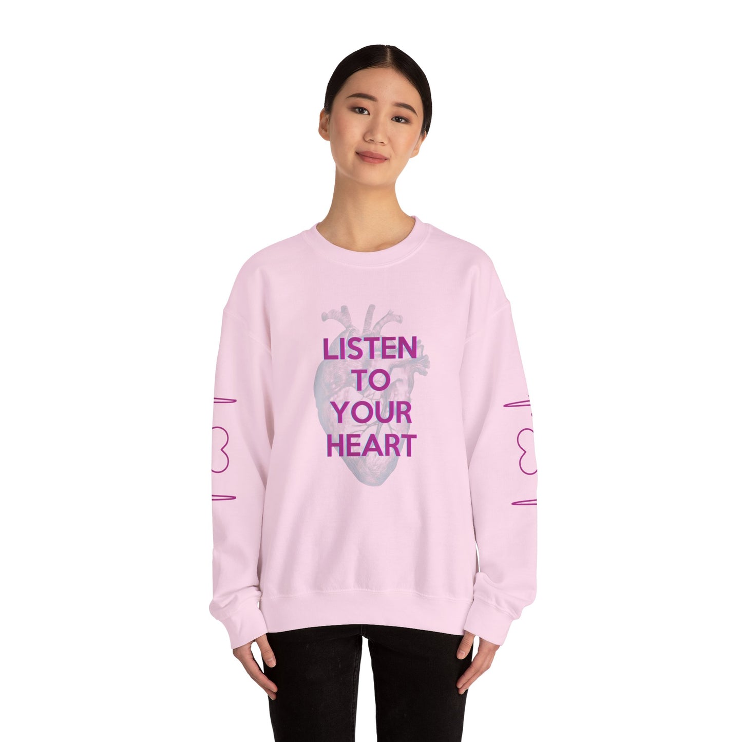 NEW Listen To Your Heart Unisex Heavy Blend™ Crewneck Sweatshirt