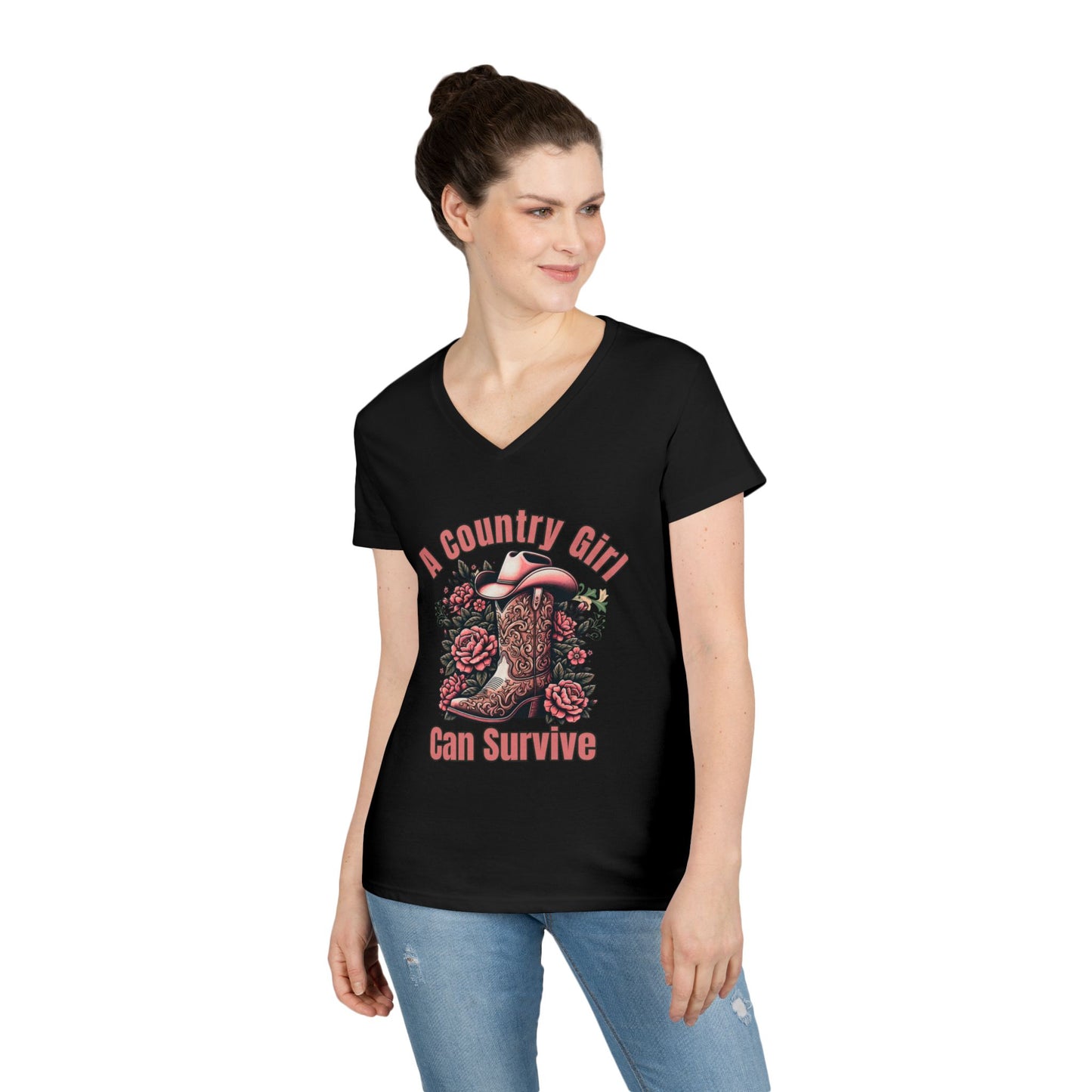 Country Girl V-Neck T-Shirt, -NEW 2025