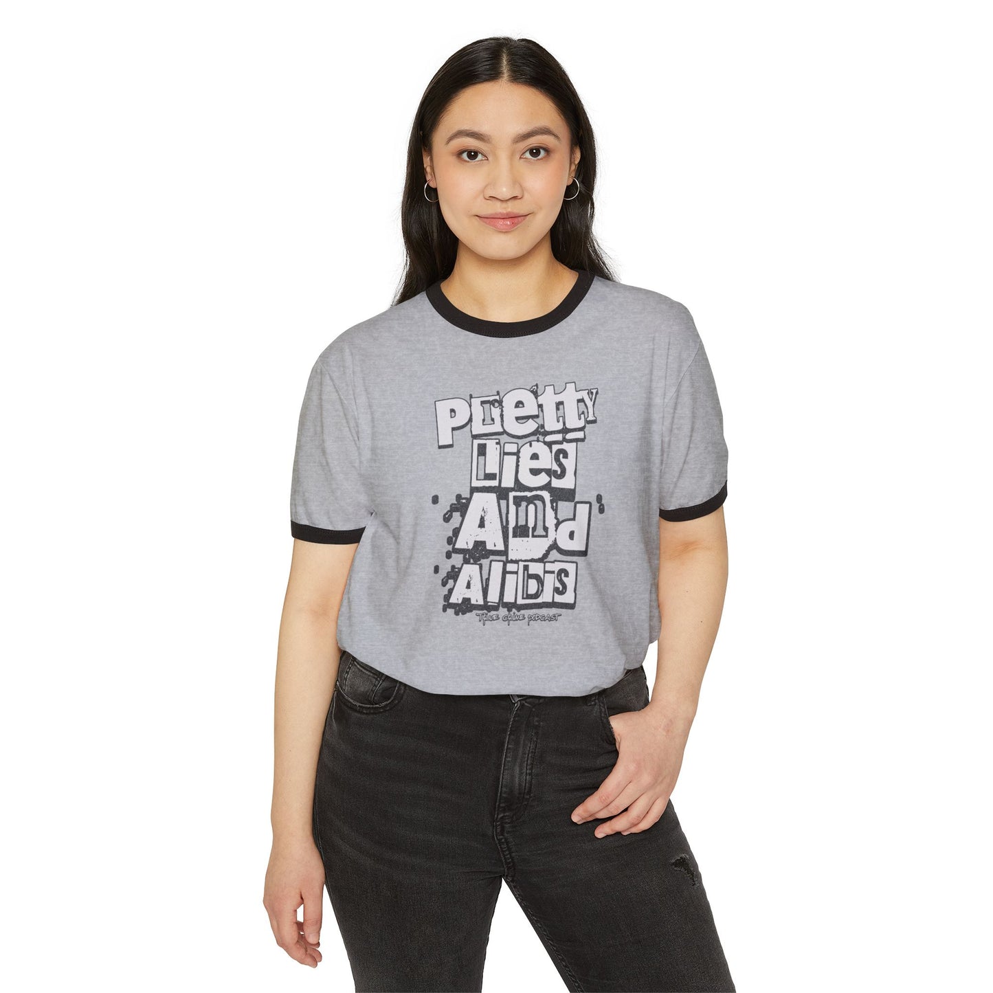 New "Pretty Lies And Alibis" Ransom Unisex Cotton Ringer T-Shirt - Trendy Graphic Tee for Casual Wear
