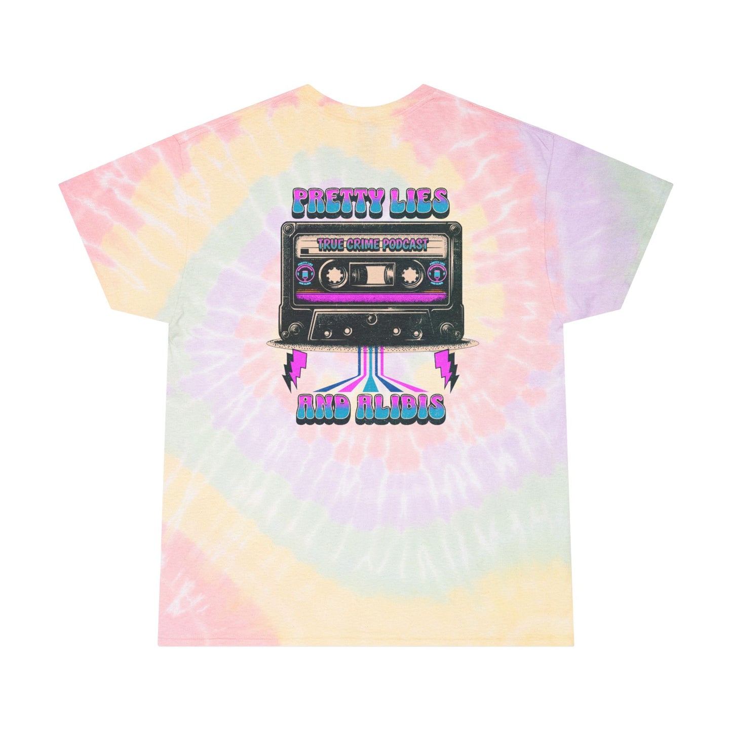 Rerto Tie-Dye Tee Pretty Lies And Alibis Cassette Tape New 2025