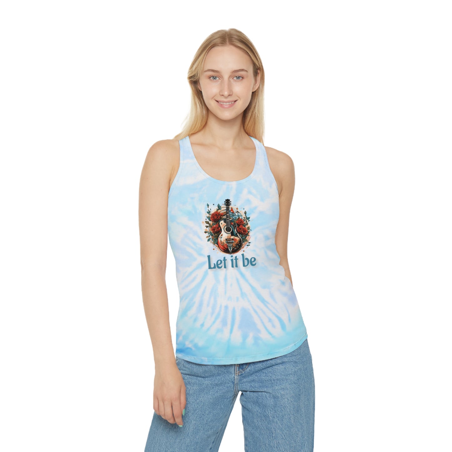 NEW! Lyrics Tie Dye Racerback Tank Top - Let It Be