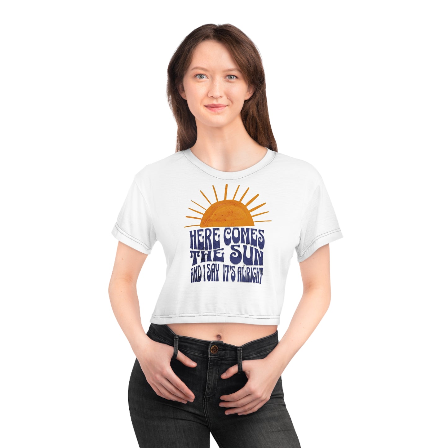 Lyrics Here Comes the Sun Crop Tee