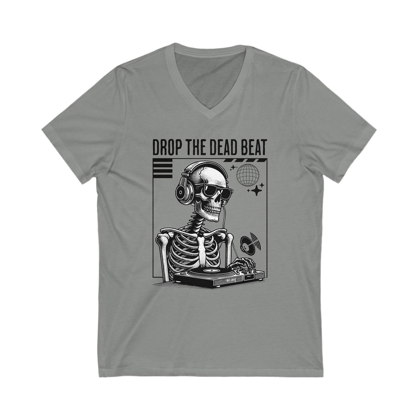Halloween Drop The Dead Beat Unisex Jersey Short Sleeve V-Neck Tee
