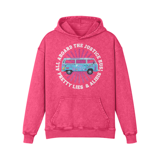 Justice Bus Unisex Super Heavyweight Oversized Faded Hoodie