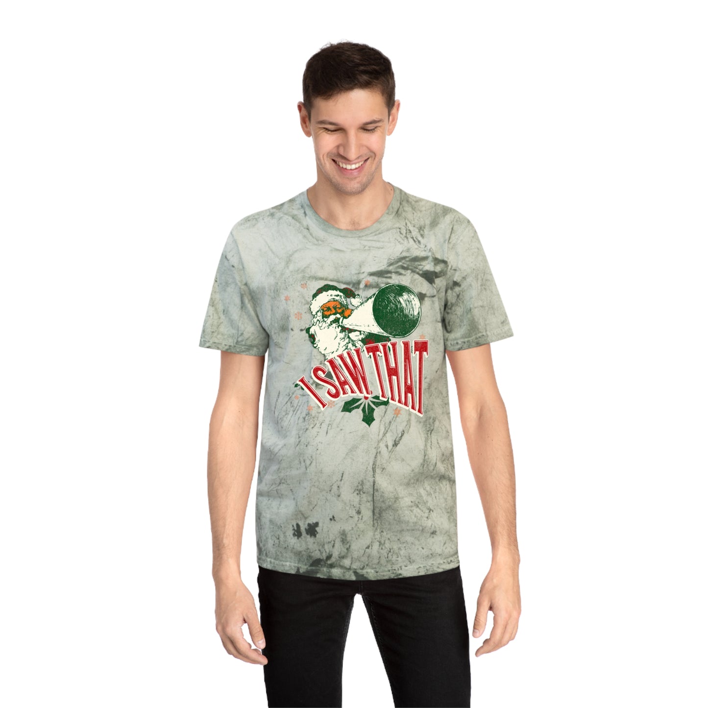 Unisex Color Blast Christmas T-Shirt - 'I Saw That' Design for Holiday Cheer