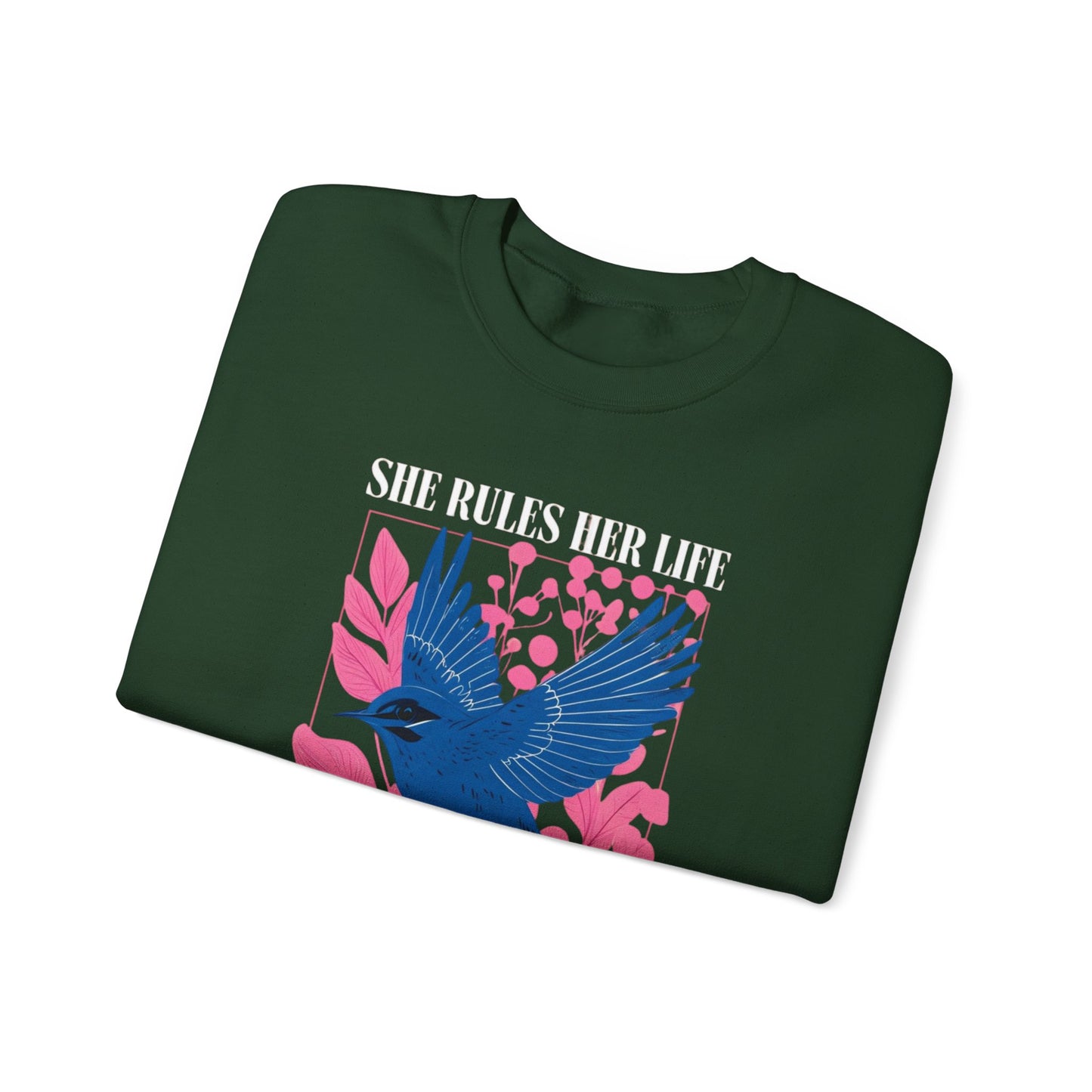 Crewneck Sweatshirt - LYRICS  "She Rules Her Life Like a Bird in Flight" NEW