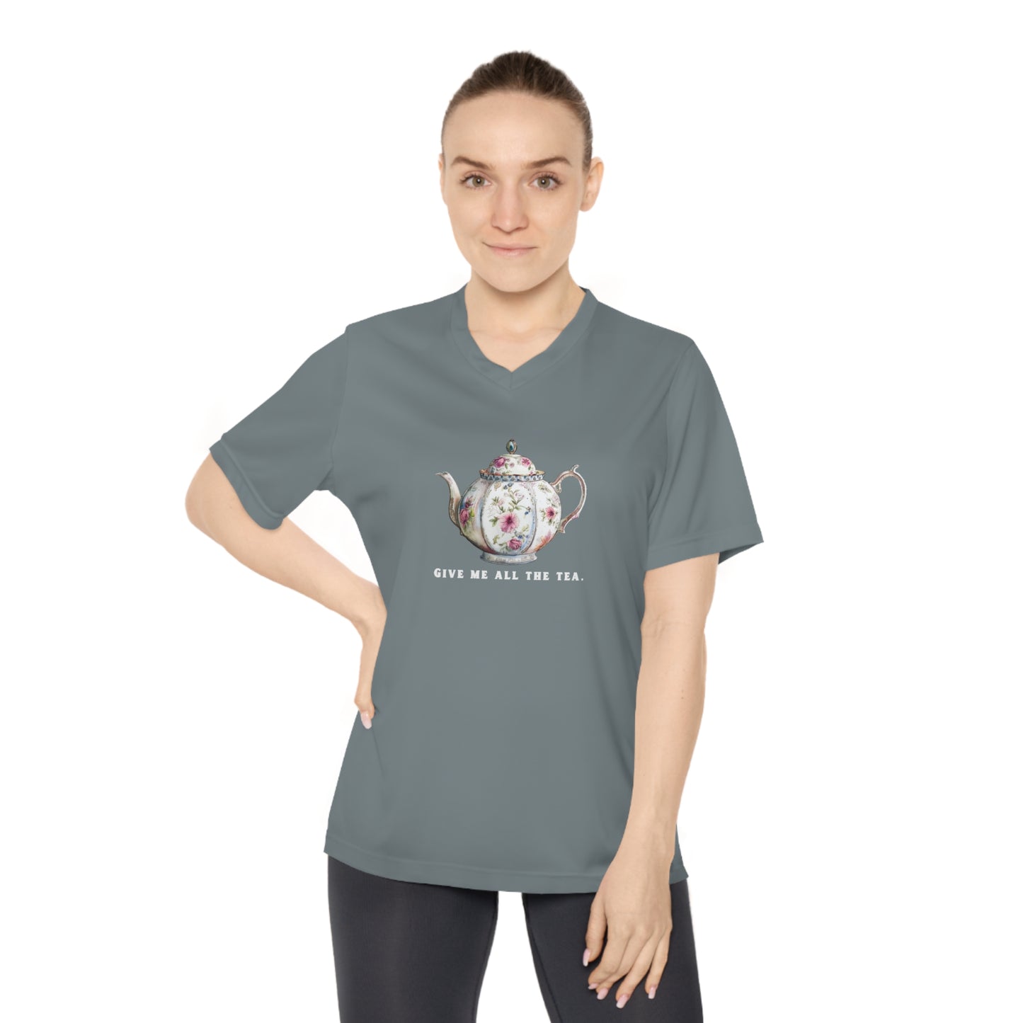 All The Tea Women's Performance V-Neck T-Shirt