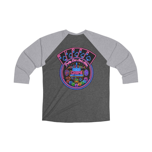 Raglan Tee — ' "Stack Chips Not Charges" Crime Con 26'