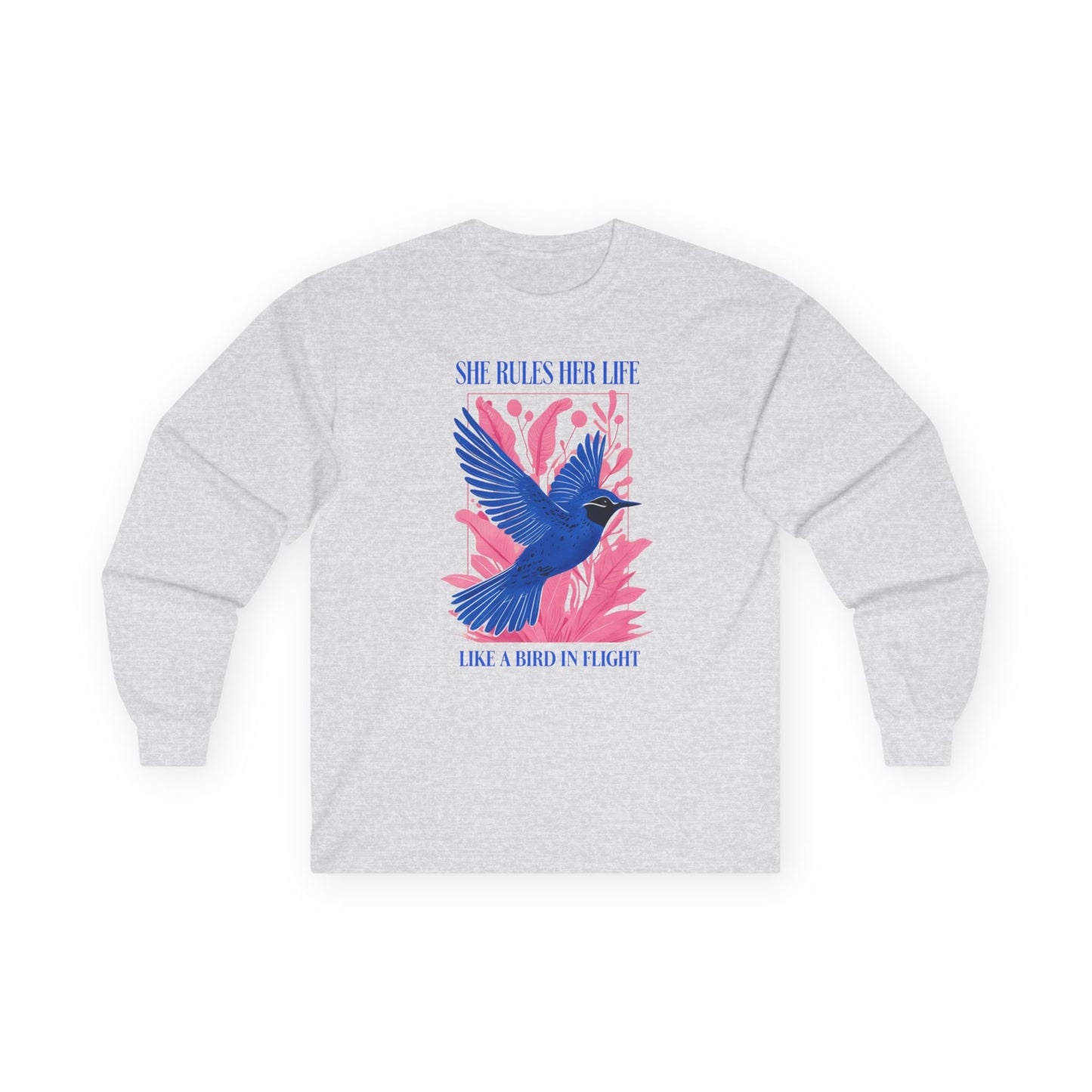 Long Sleeve Tee — LYRICS “She Rules Her Life Like a Bird in Flight” NEW