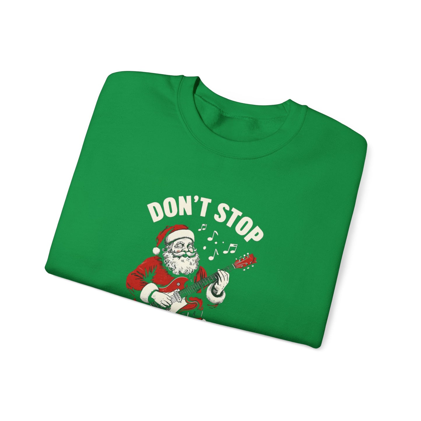 Christmas Santa 'Don't Stop Believin'' Crewneck Sweatshirt - Festive Holiday Apparel