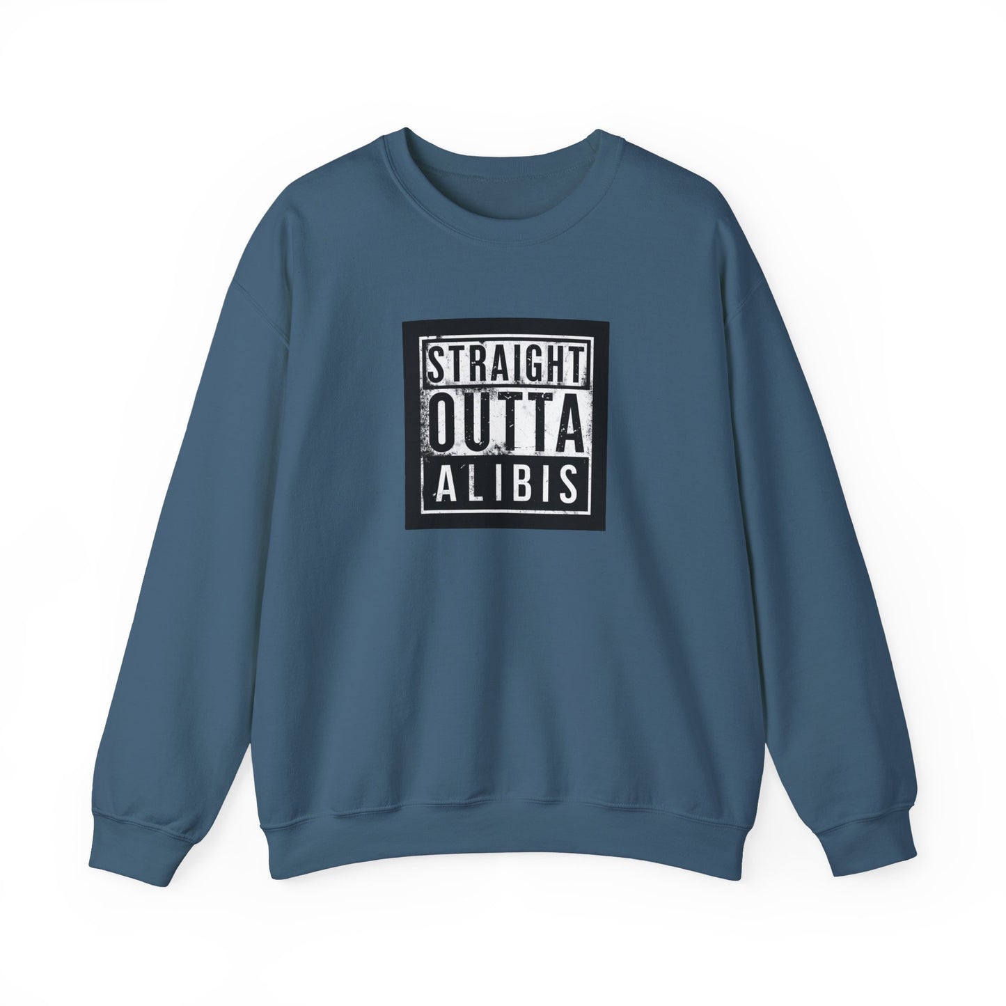 NEW! Retro Straight Outta Alibis Unisex Heavy Blend™ Crewneck Sweatshirt - Fun & Casual Fashion