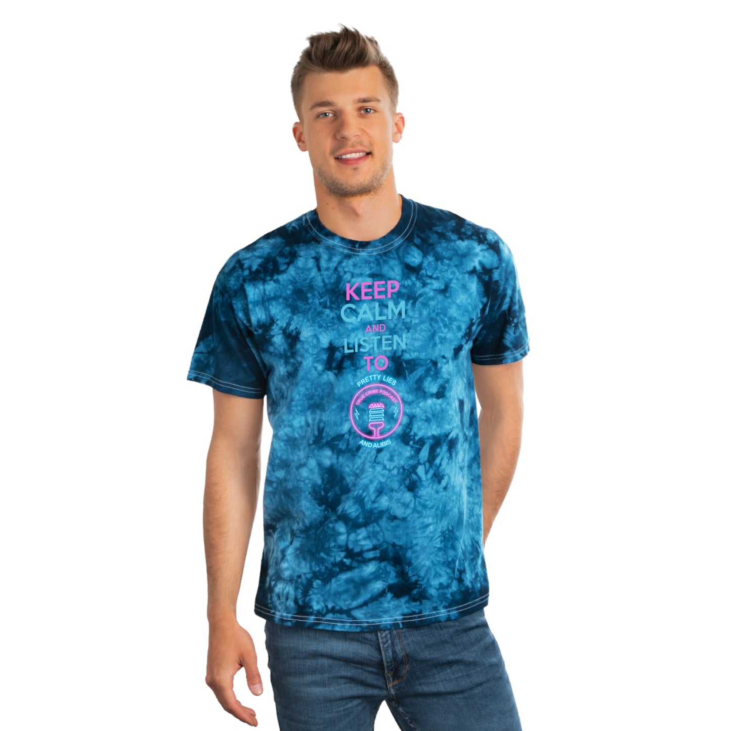 Keep Calm Tie-Dye Tee, Crystal