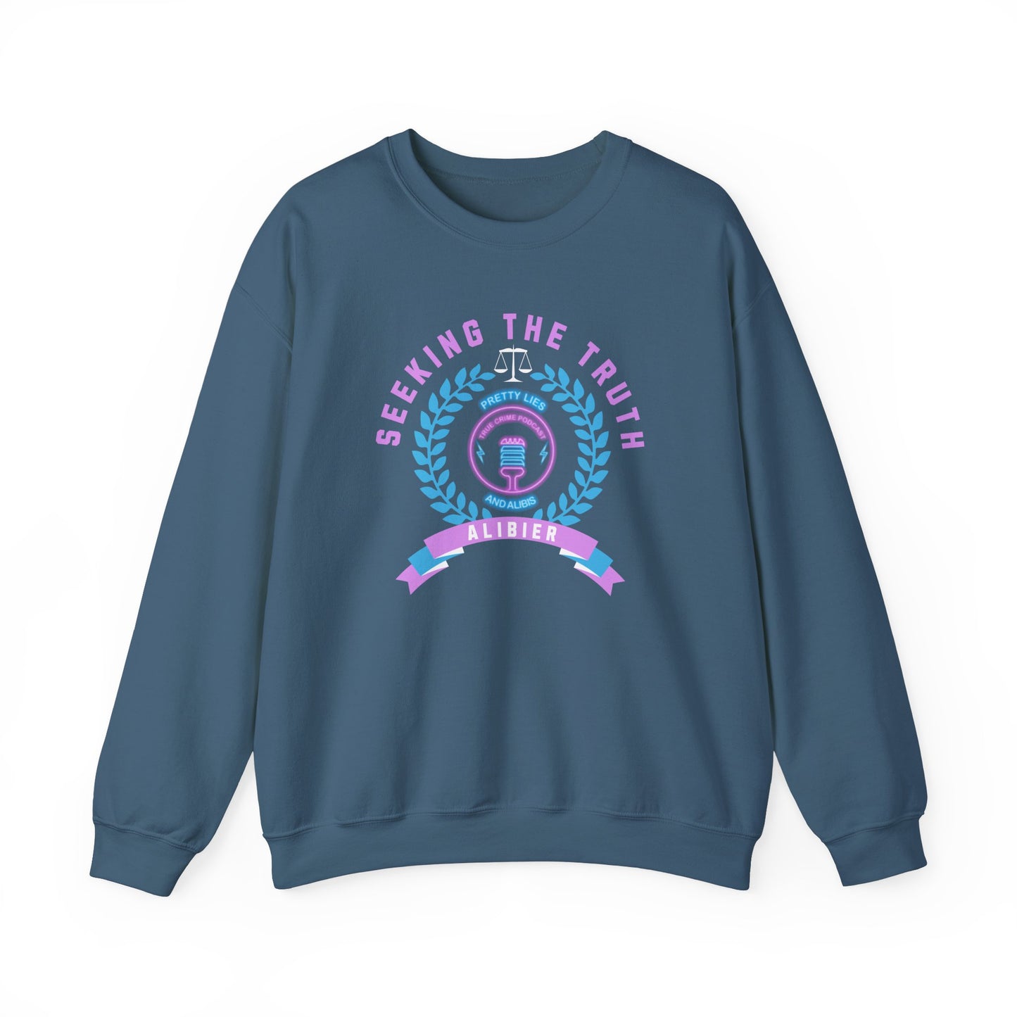 Alibier Logo Seeking The Truth Unisex Heavy Blend™ Crewneck Sweatshirt