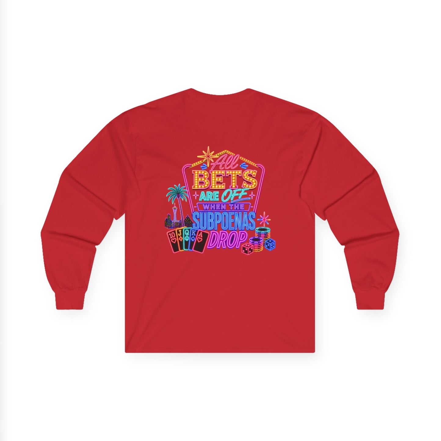 Retro Vegas Crewneck Long Sleeve Tee – "All Bets Are Off" Crime Con 26'