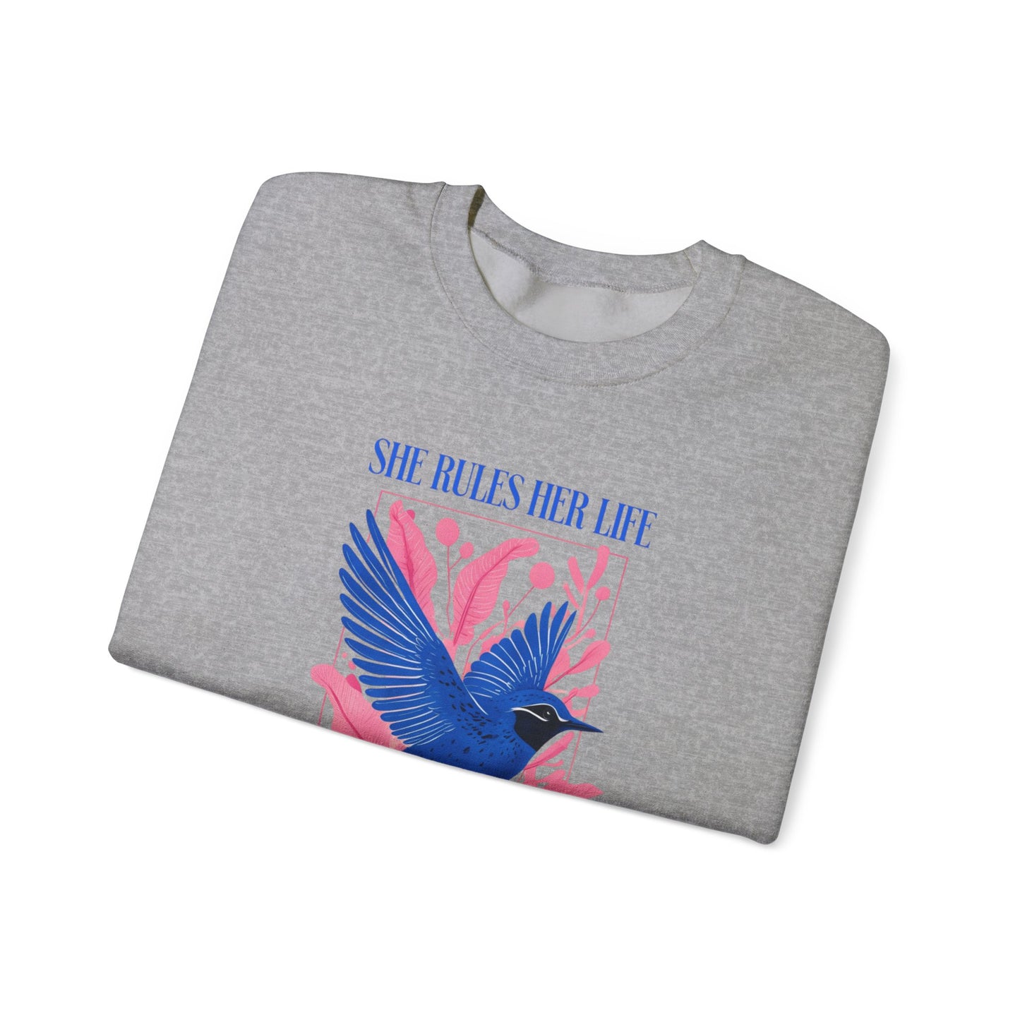 Crewneck Sweatshirt - LYRICS  "She Rules Her Life Like a Bird in Flight" NEW