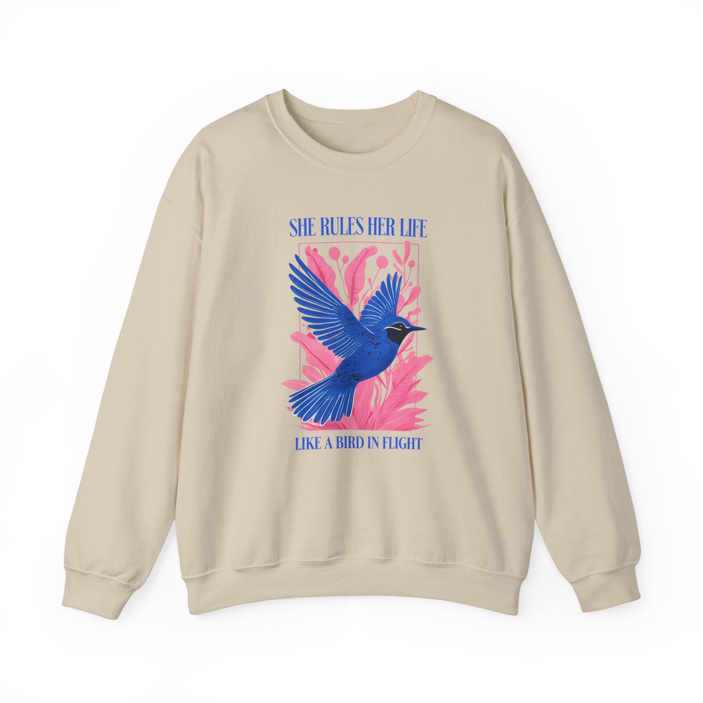 Crewneck Sweatshirt - LYRICS  "She Rules Her Life Like a Bird in Flight" NEW