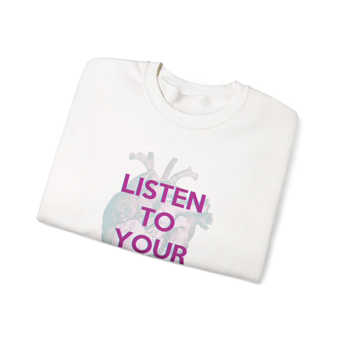 NEW Listen To Your Heart Unisex Heavy Blend™ Crewneck Sweatshirt