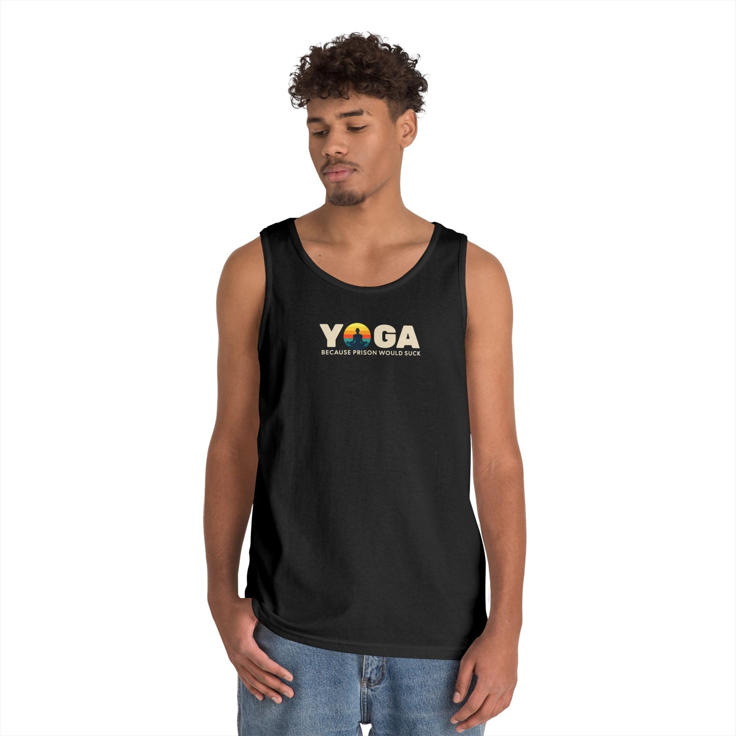 Yoga Because Prison Would Suck Unisex Heavy Cotton Tank Top