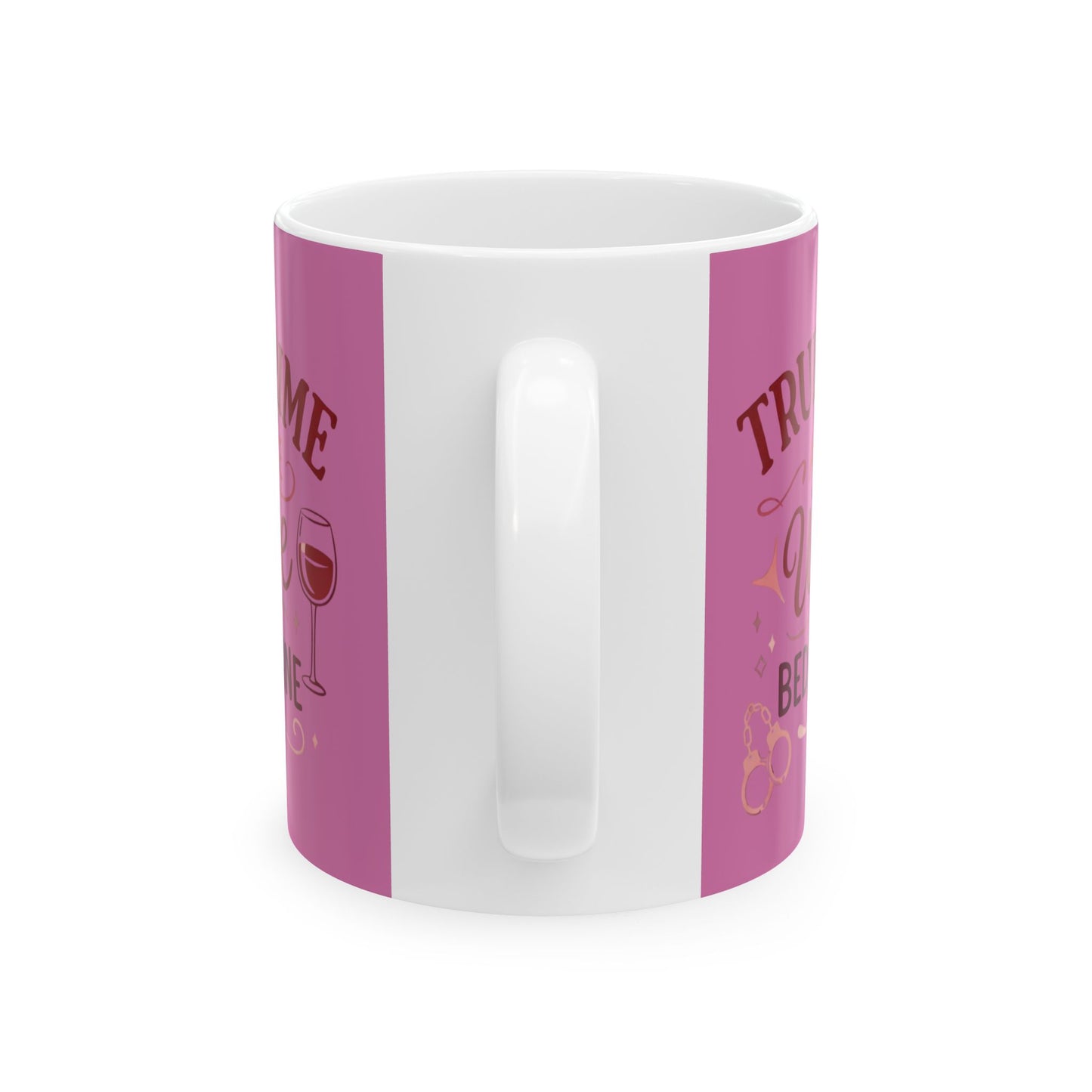 NEW Crime And Wine Lover Mug —" Pink Ceramic Coffee Cup (11oz & 15oz)
